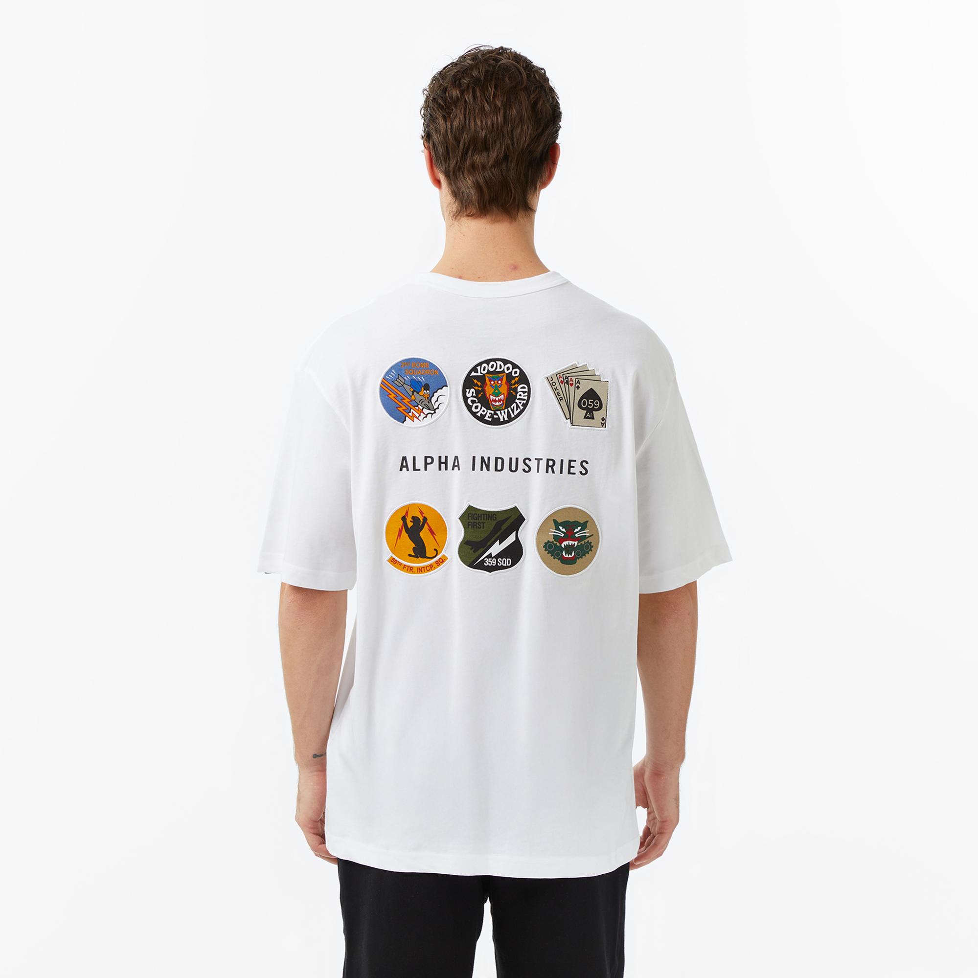 Alpha Indsutries Patched Erkek Beyaz T-Shirt
