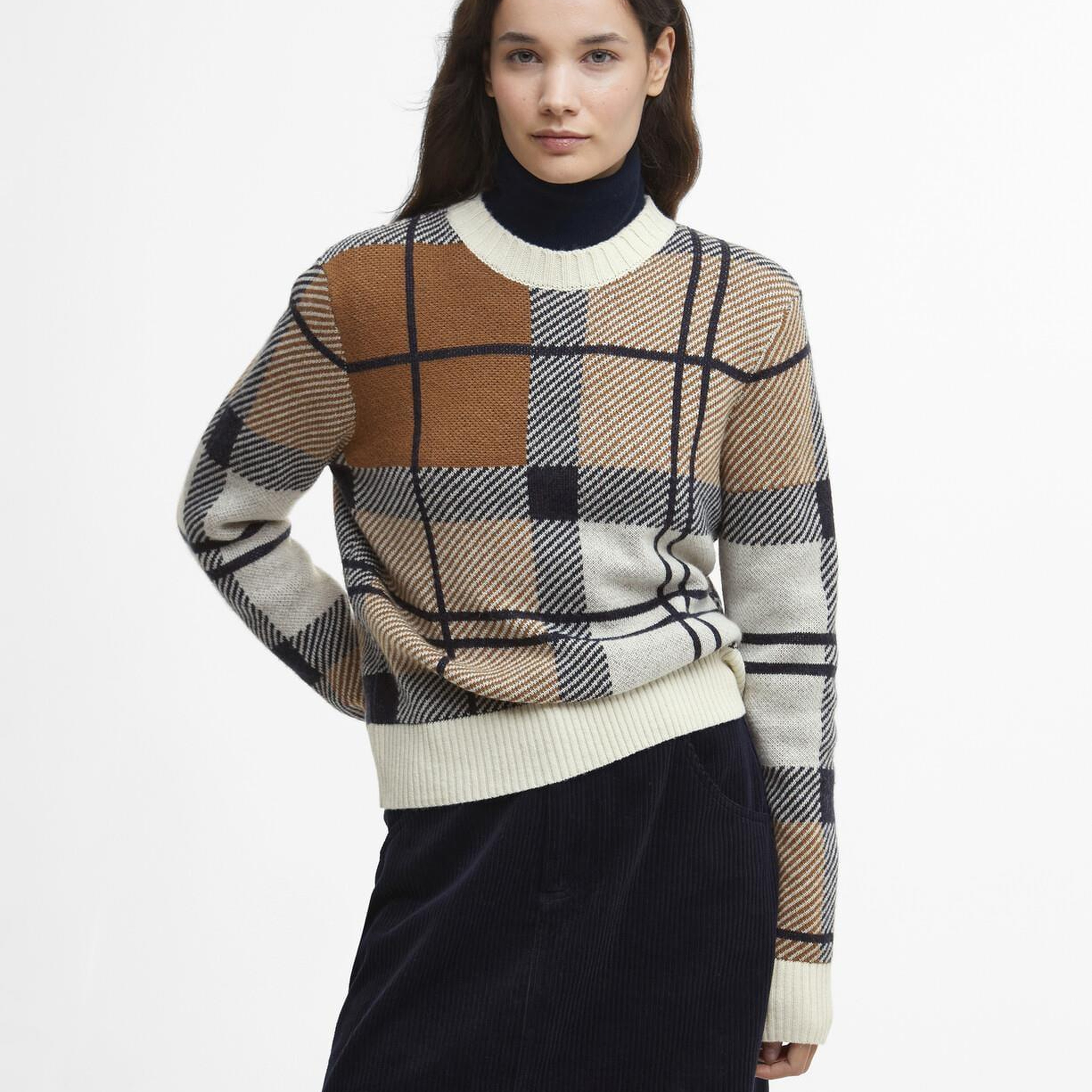 Barbour Brigitte Tartan Crew Neck Kazak