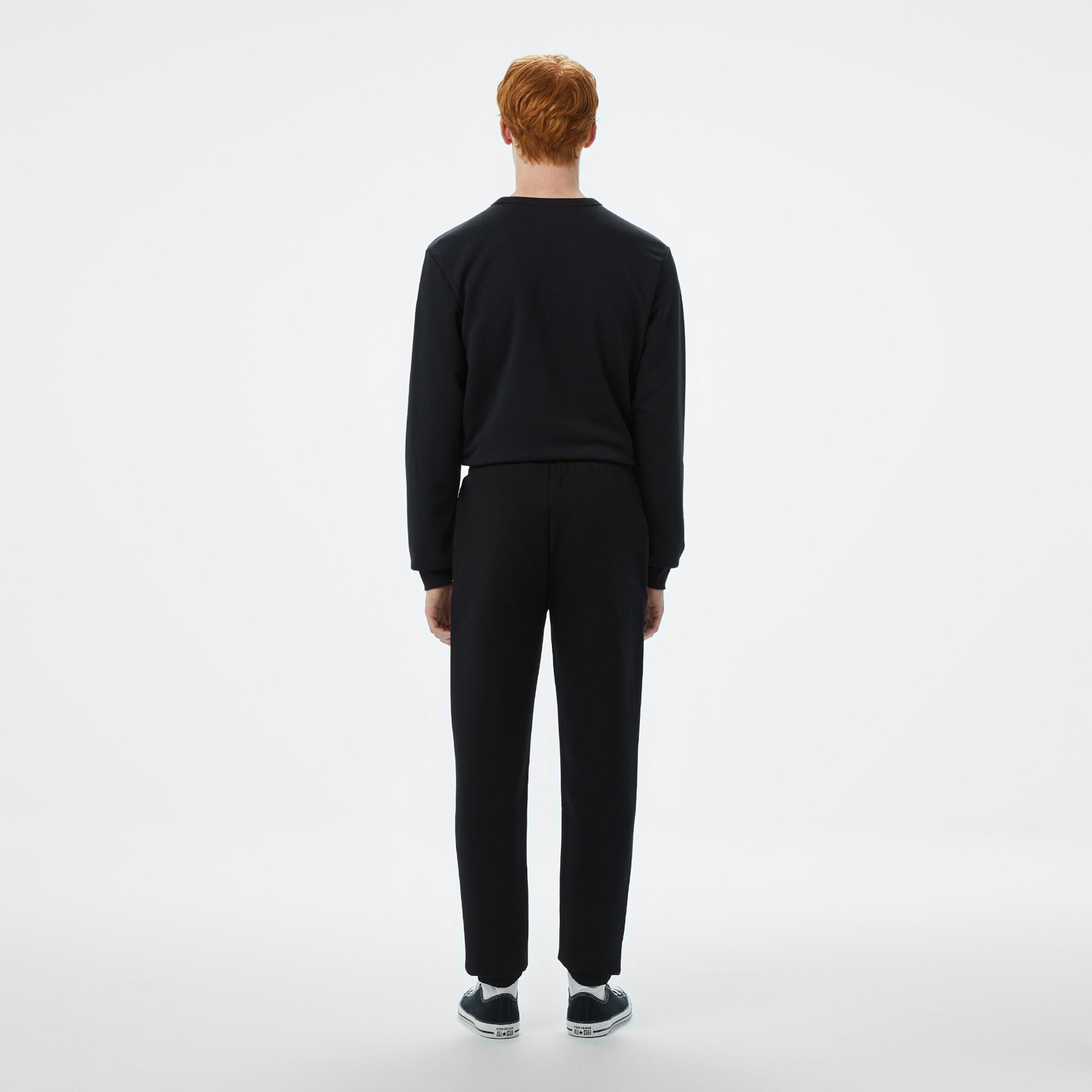 Converse Star Chevron Baskılı Erkek Oversize Fit Siyah Eşofman Altı