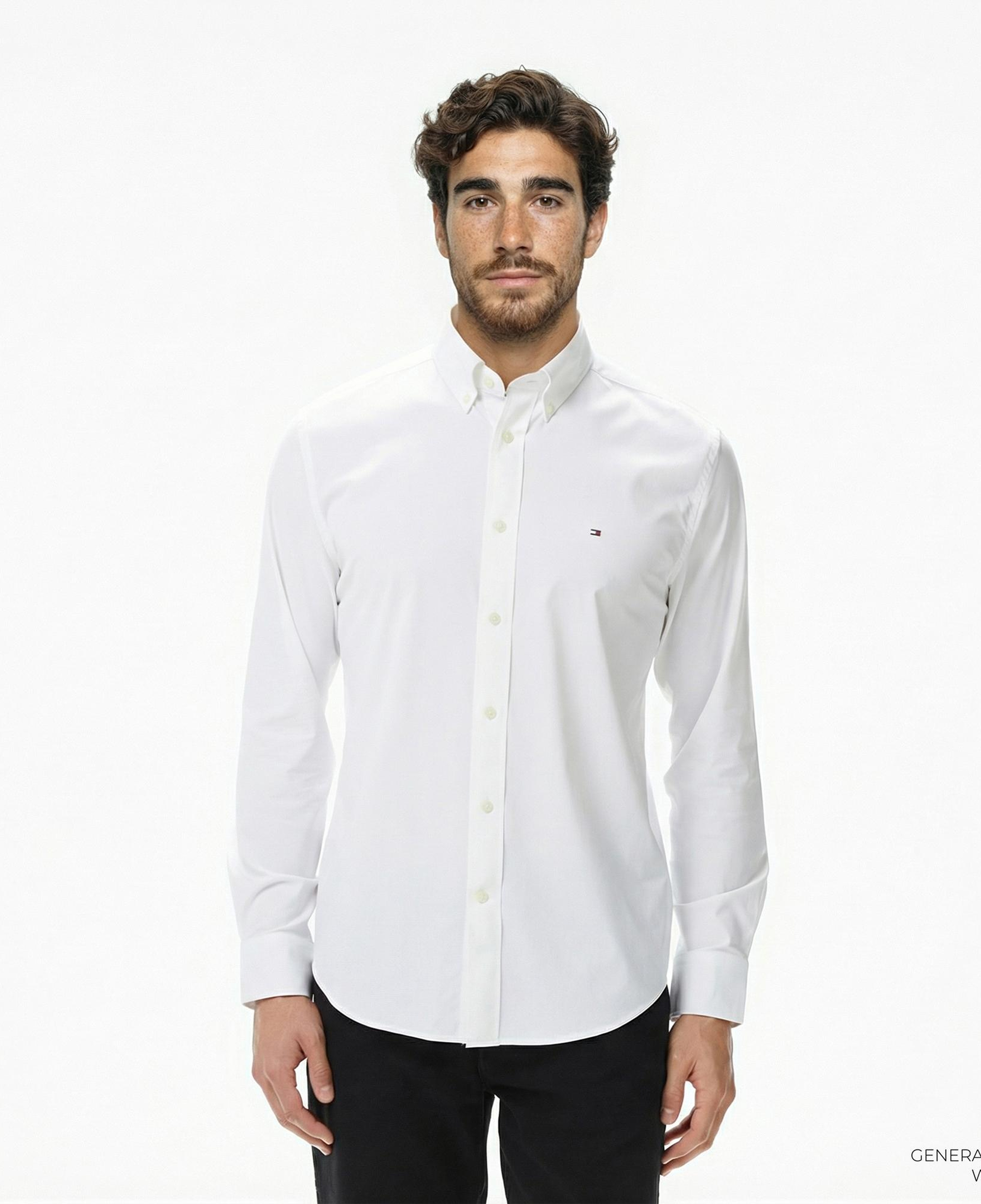 Tommy Hilfiger Performance Twill Erkek Beyaz Gömlek