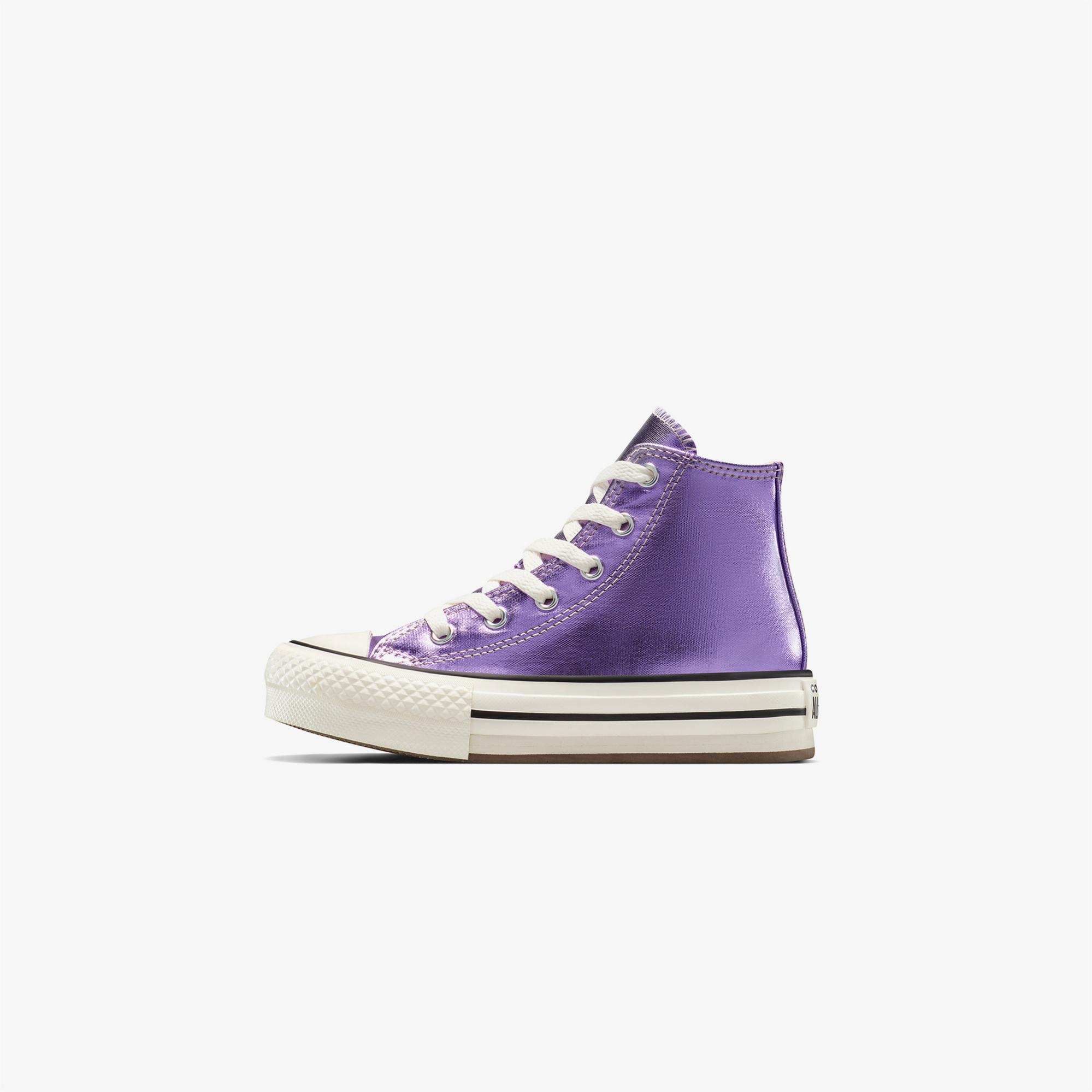 Converse Chuck Taylor All Star Eva Lift Platform Metallic Çocuk Mor Sneaker