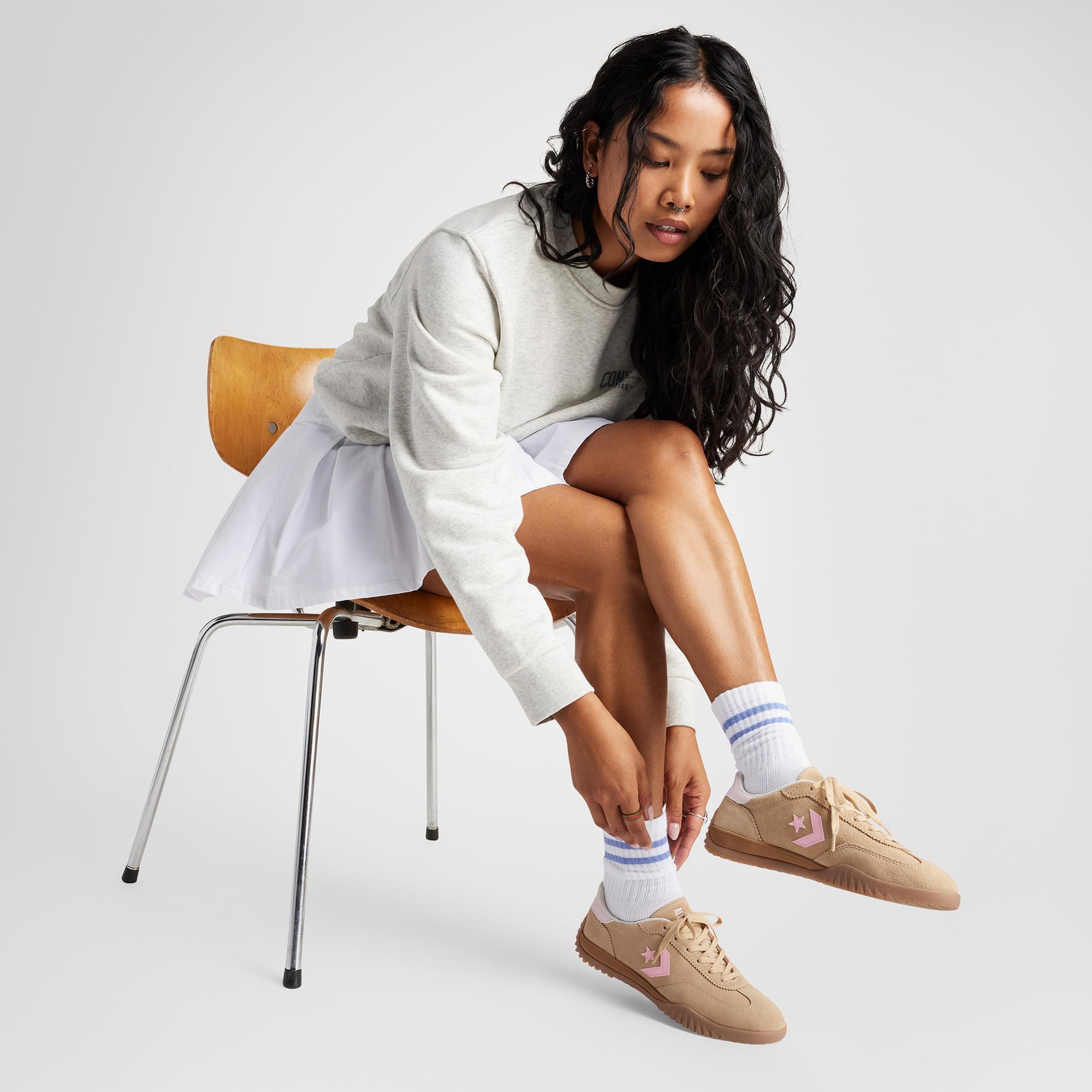 Converse Run Star Trainer Suede Unisex Bej Sneaker