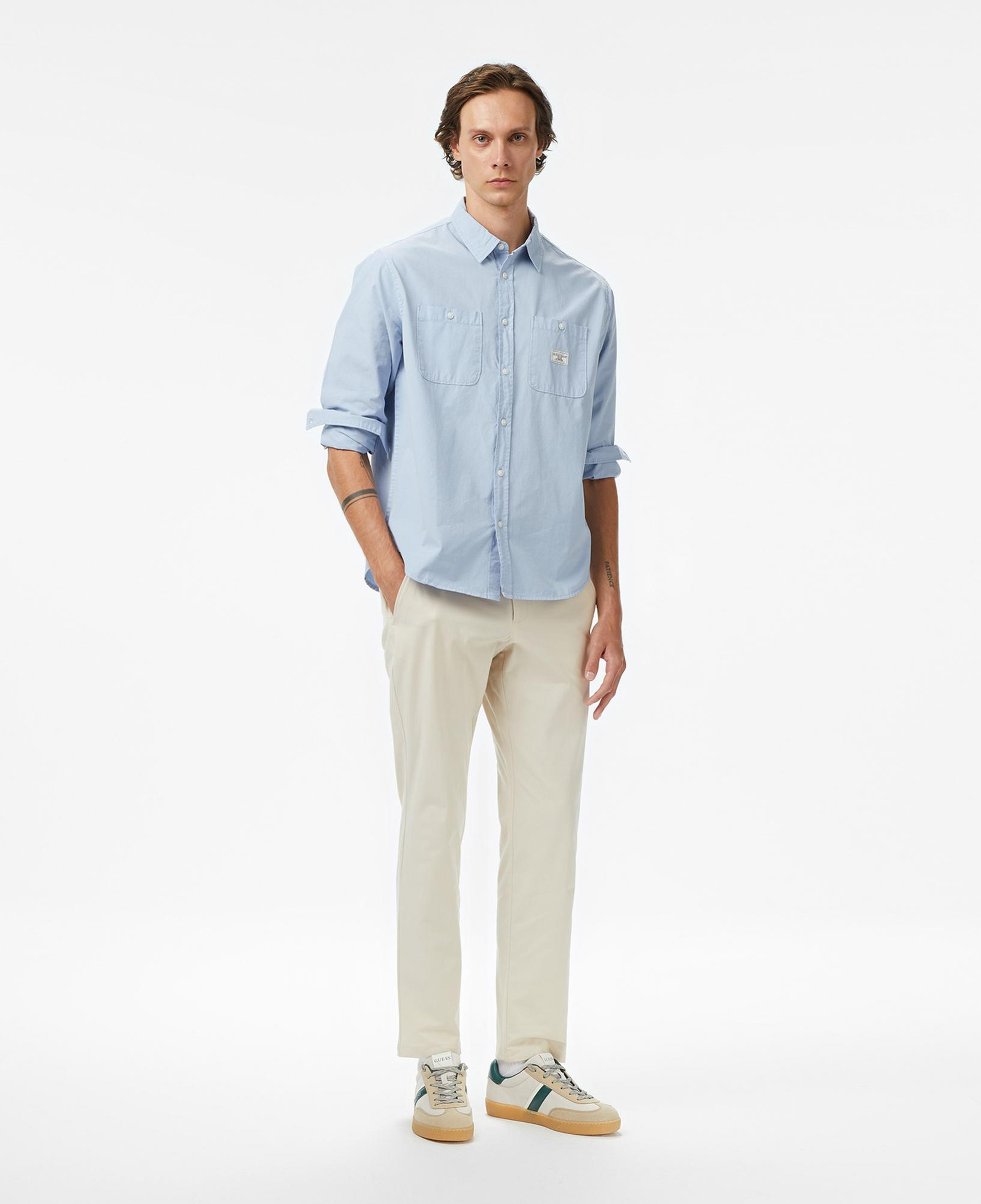 Guess Myron Slim Fit Erkek Krem Pantolon