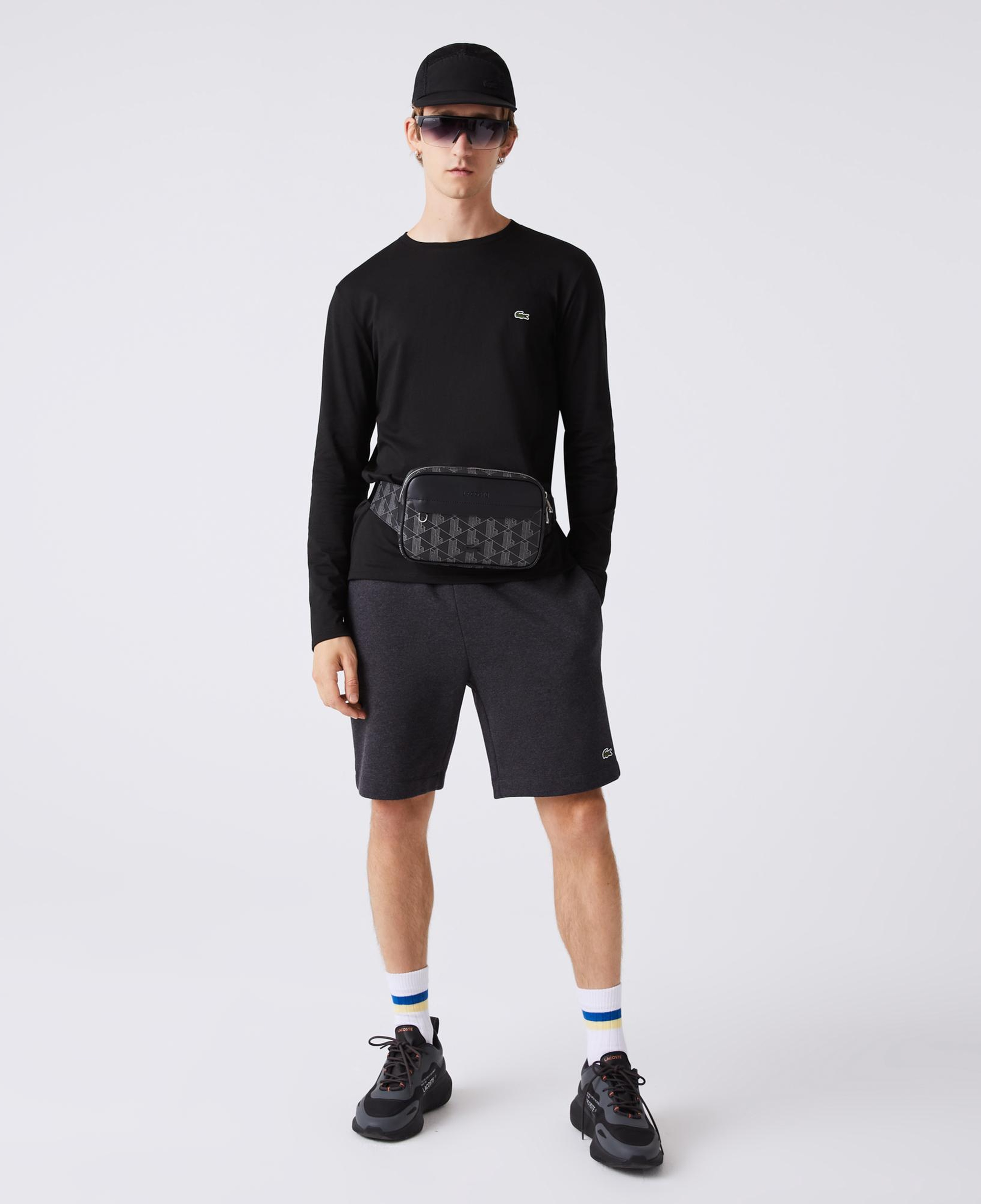 Lacoste The Blend Erkek Monogram Siyah Bel Çantası