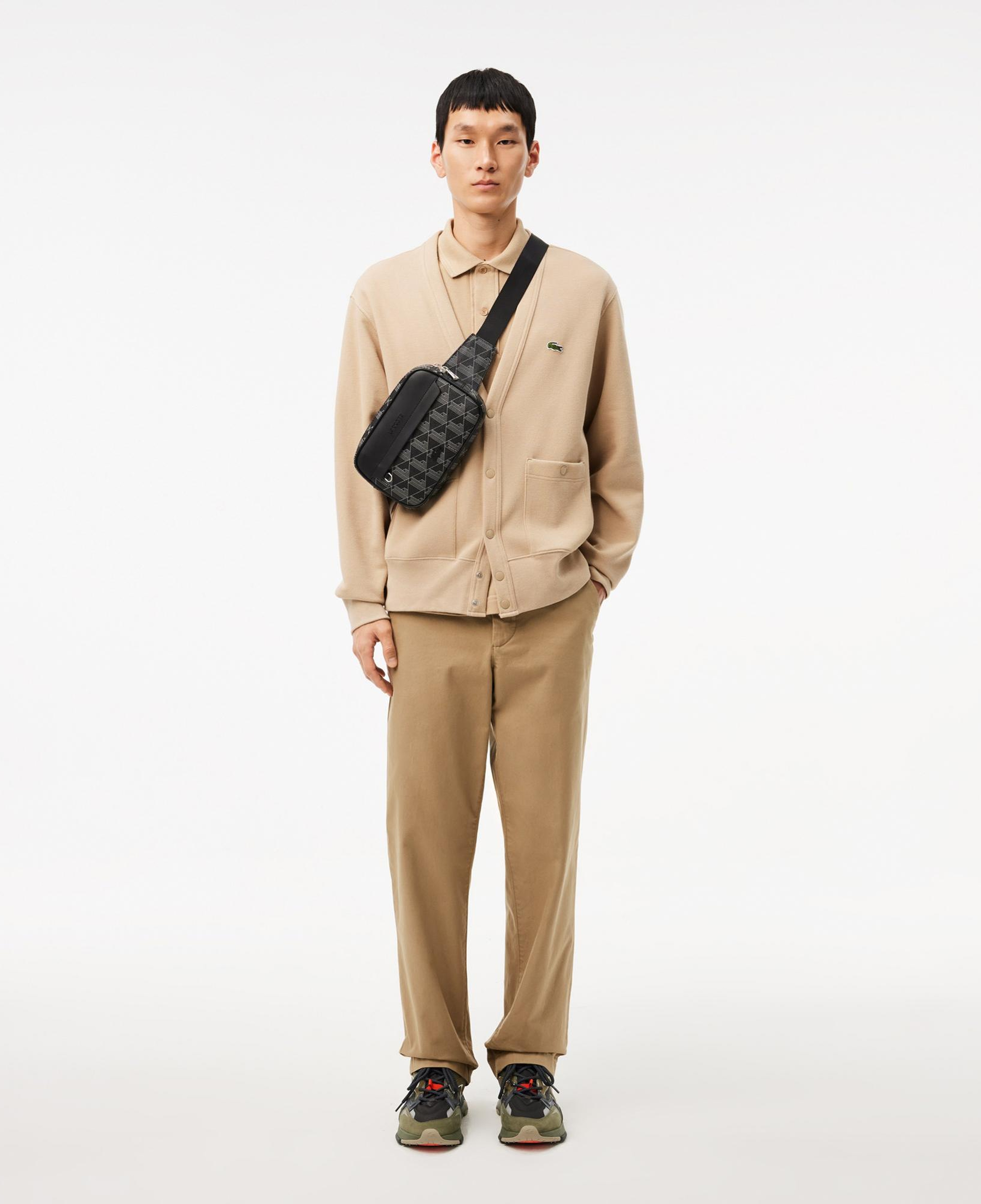 Lacoste The Blend Erkek Monogram Siyah Bel Çantası