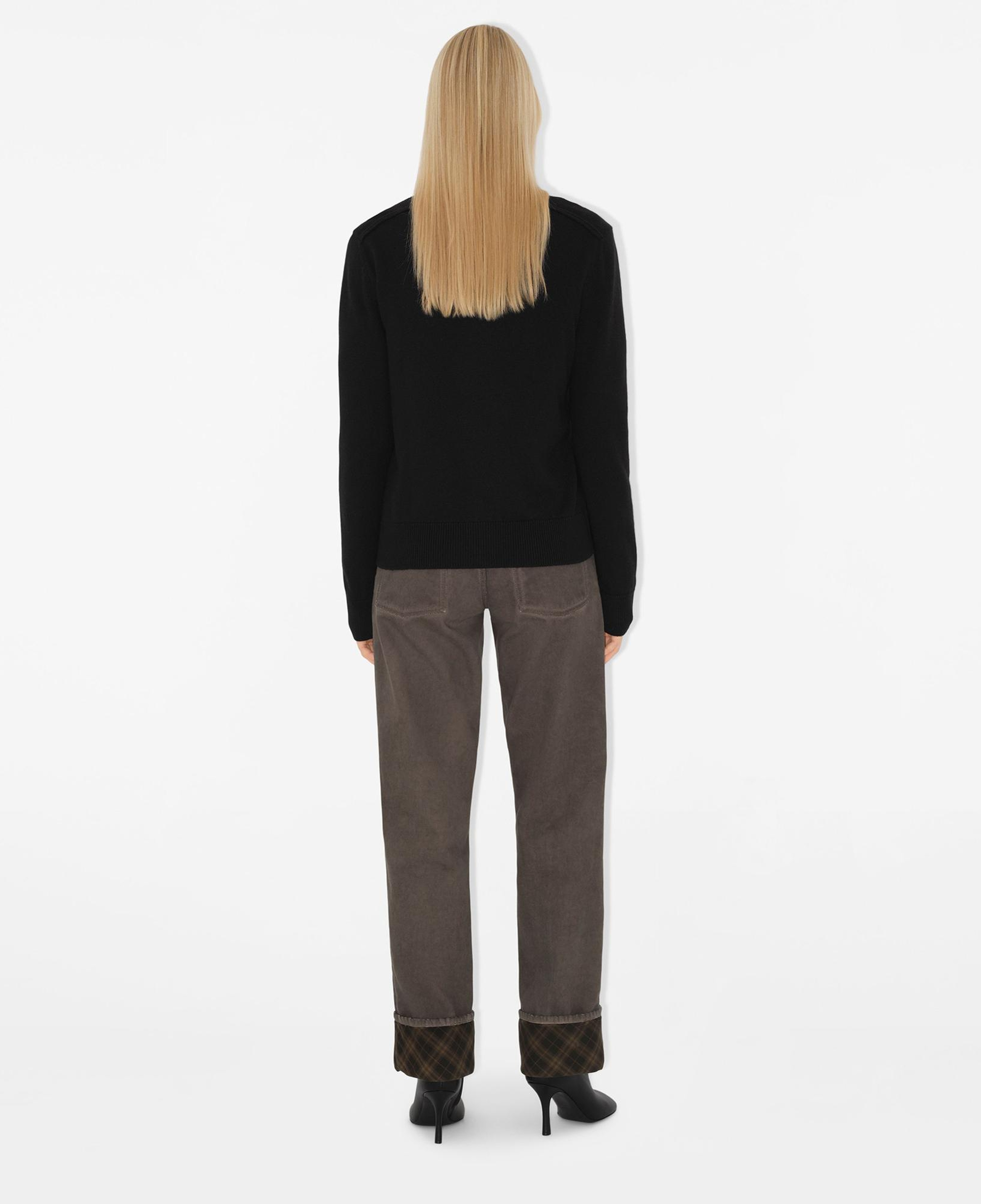 Burberry Smt Label Wool Cardigan Kadın Siyah Hırka