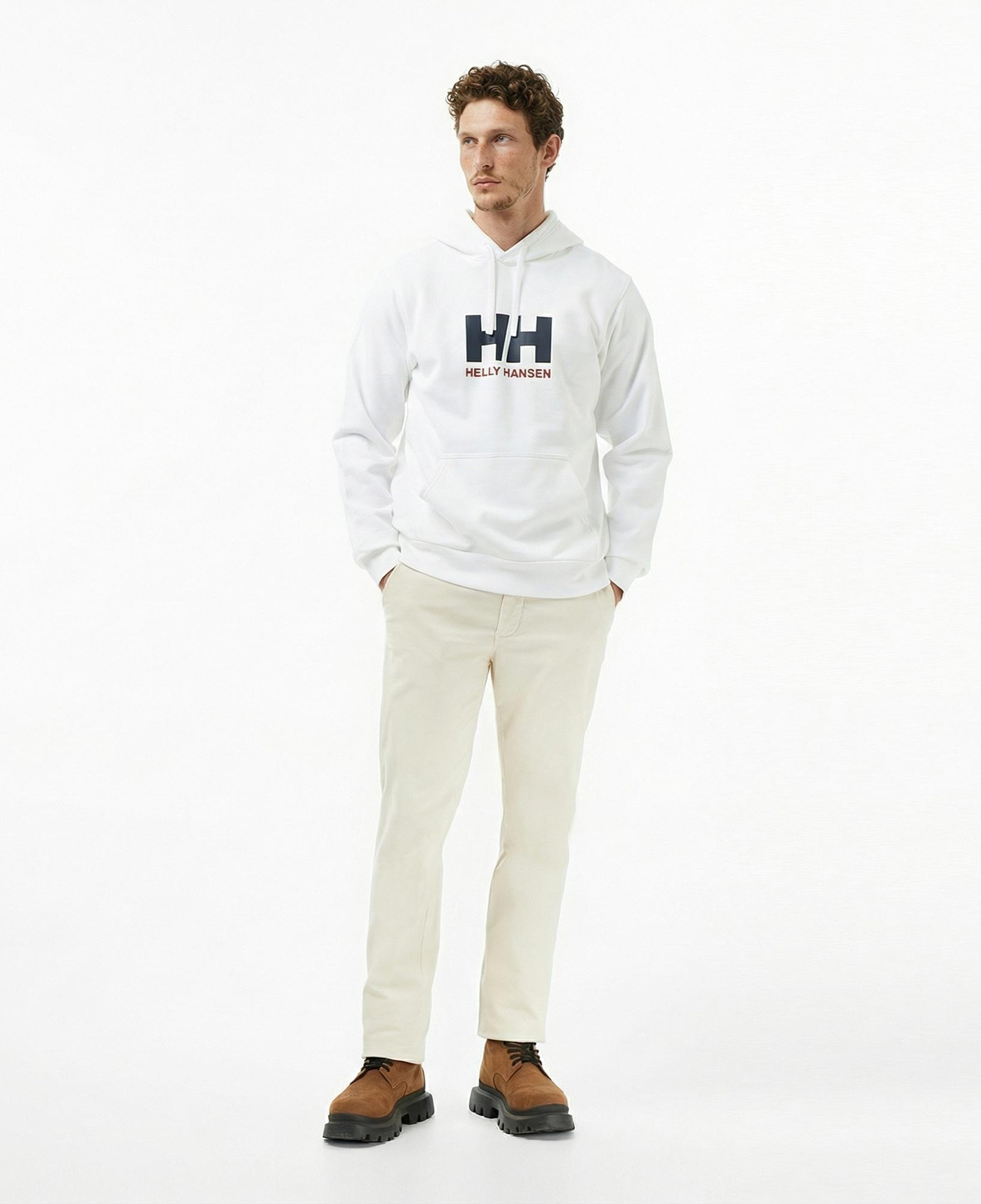 Helly Hansen Logo 3.0 Erkek Beyaz Sweatshirt