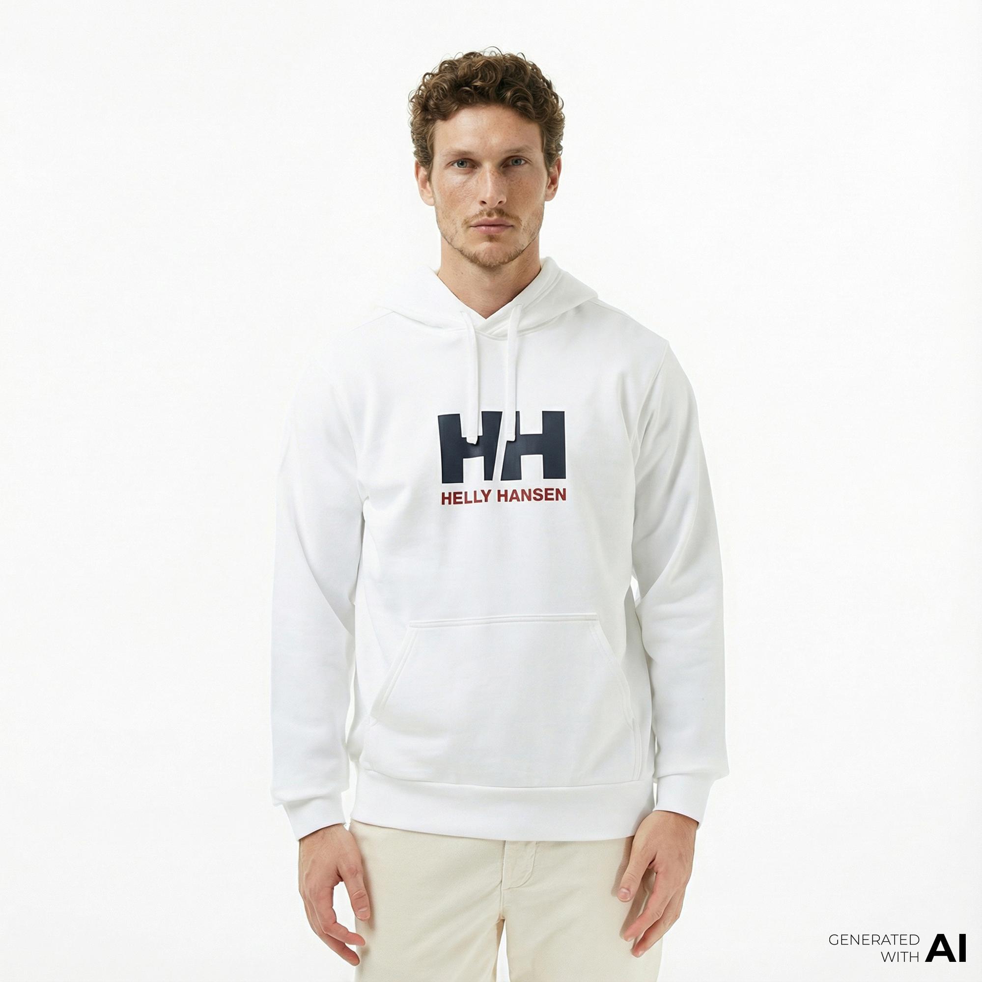 Helly Hansen Logo 3.0 Erkek Beyaz Sweatshirt