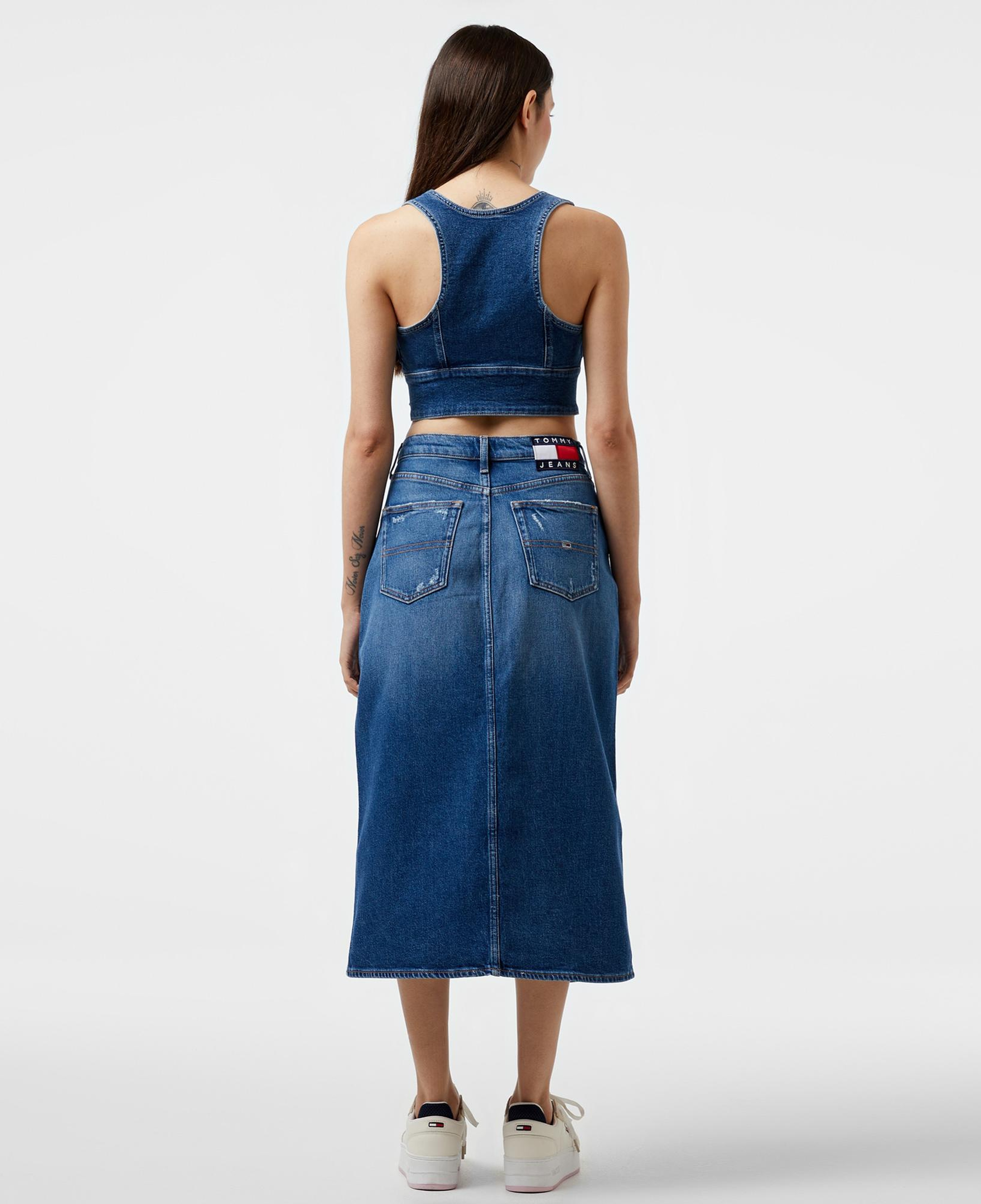 Tommy Hilfiger Jeans Claire Hgh Midi Kadın Mavi Etek