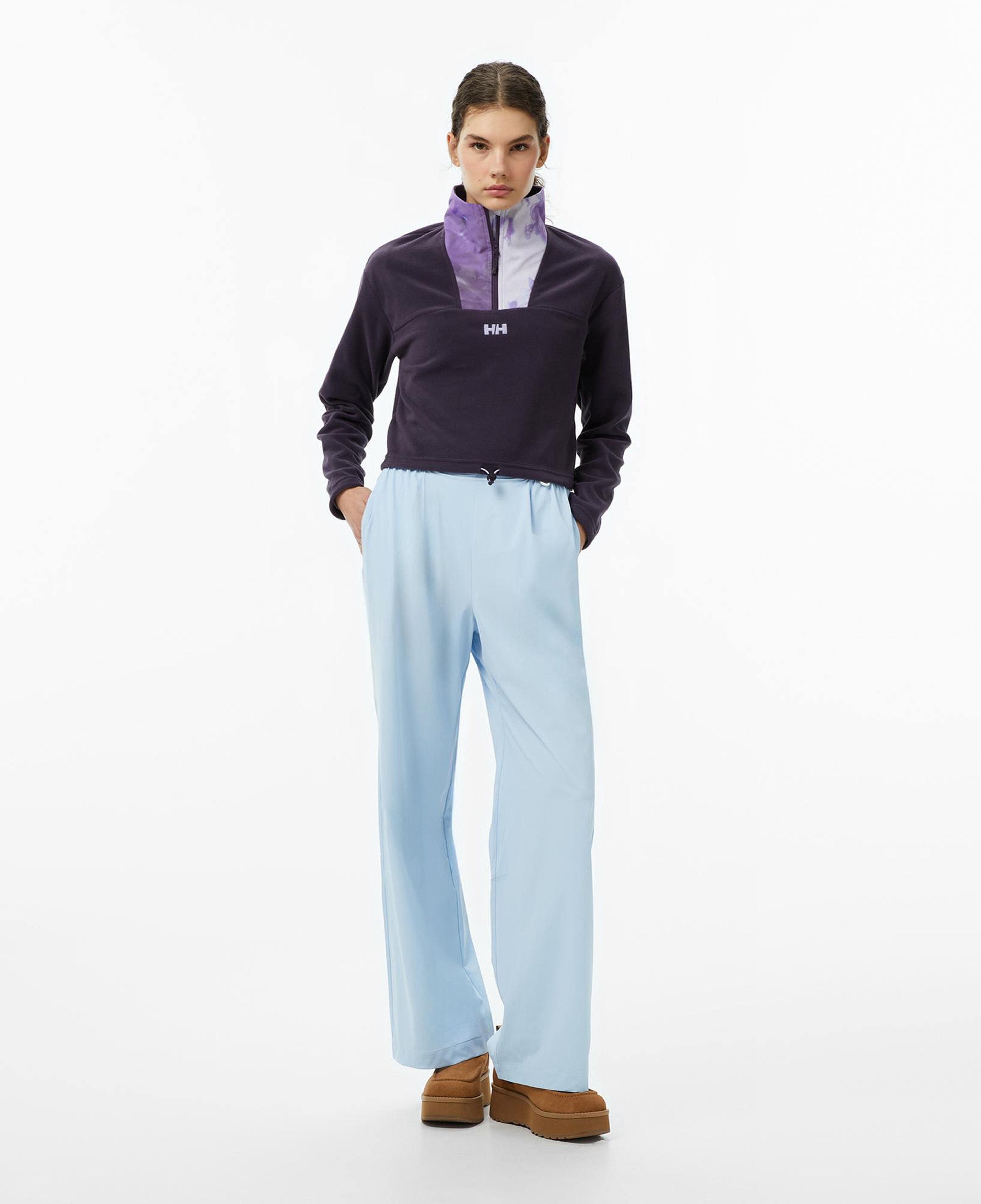 Helly Hansen W Daybreaker Cropped Polar Kadın Mor Sweatshirt