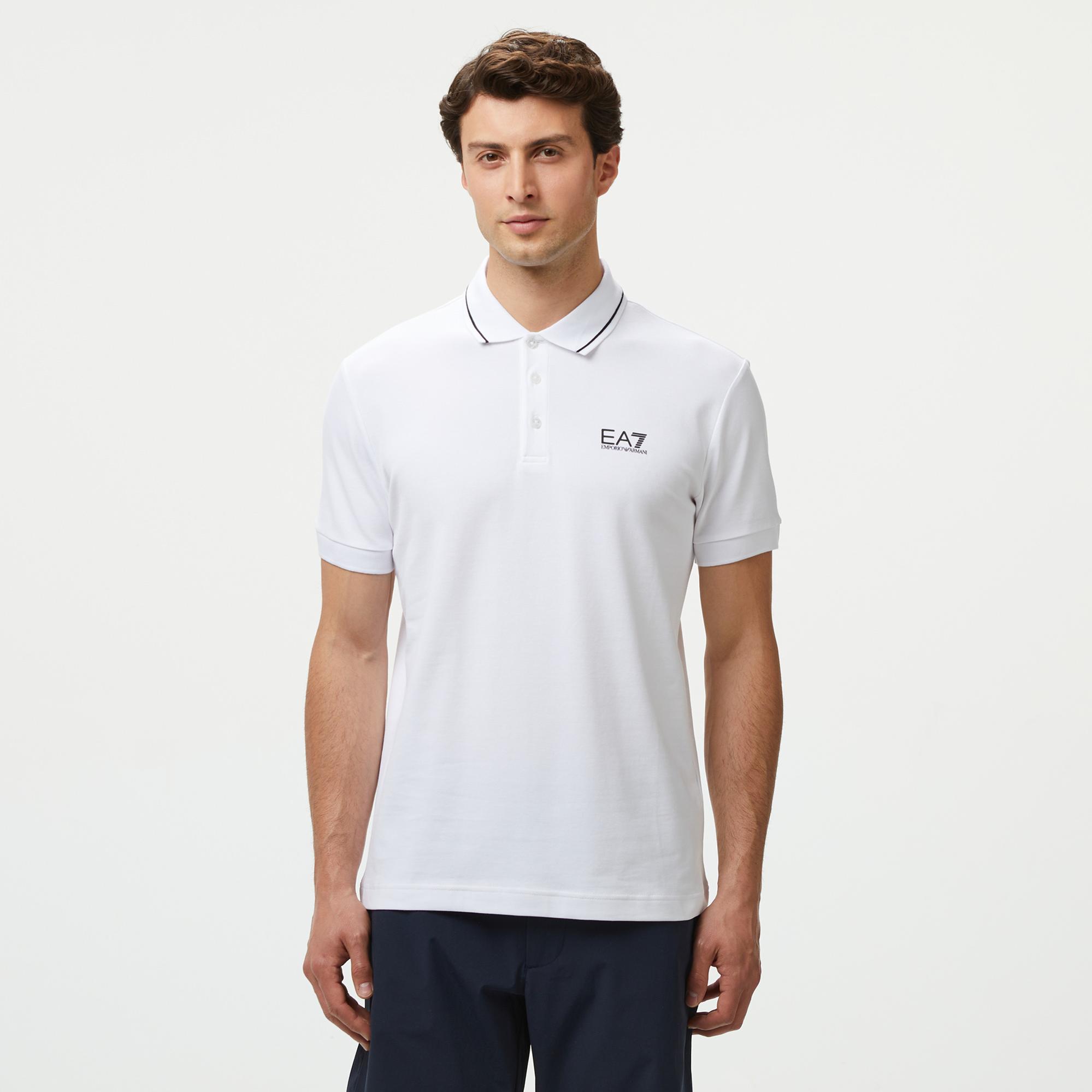 EA7 Erkek Beyaz Polo
