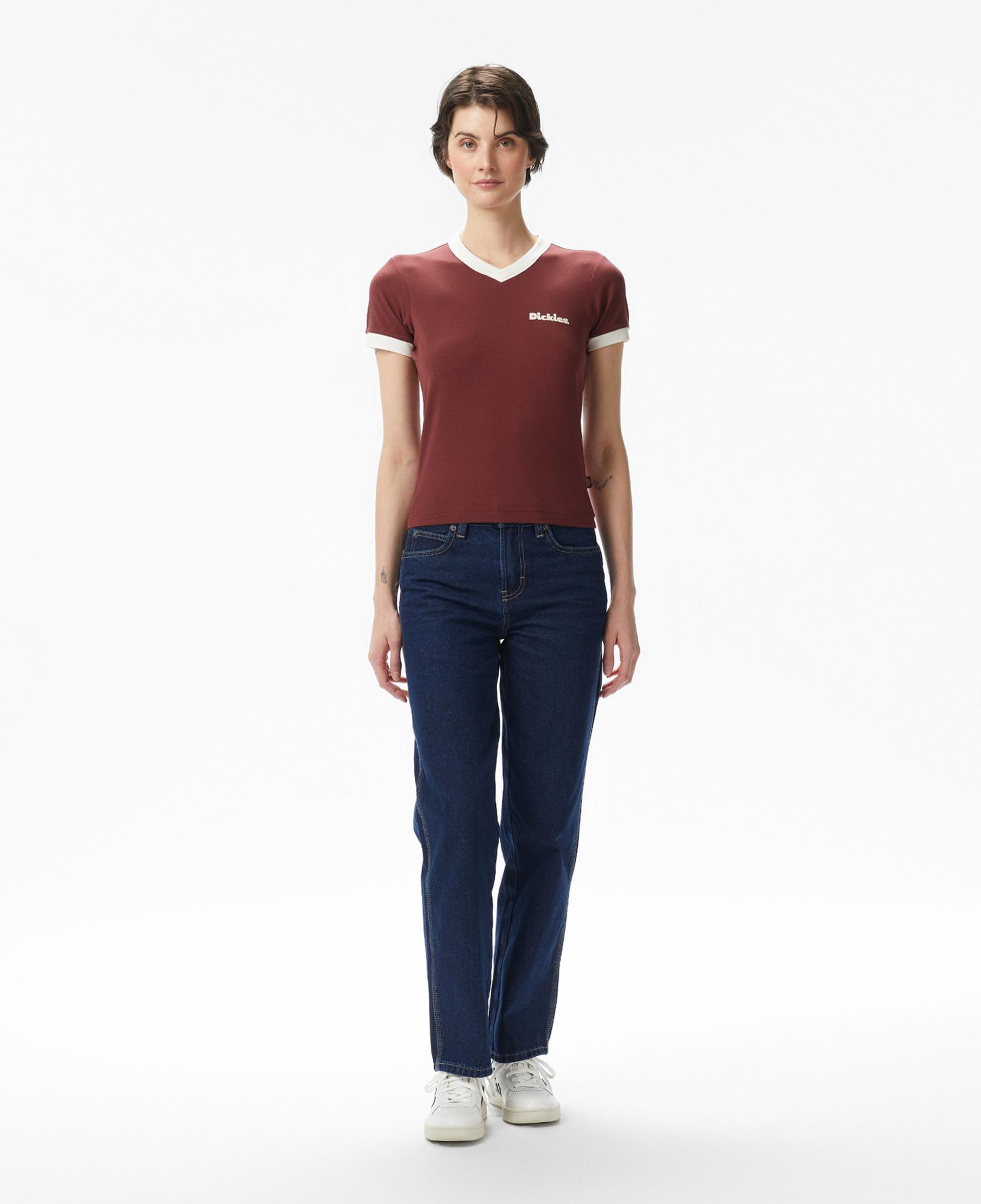 Dickies Slayden Ringer Kadın Kahverengi T-Shirt