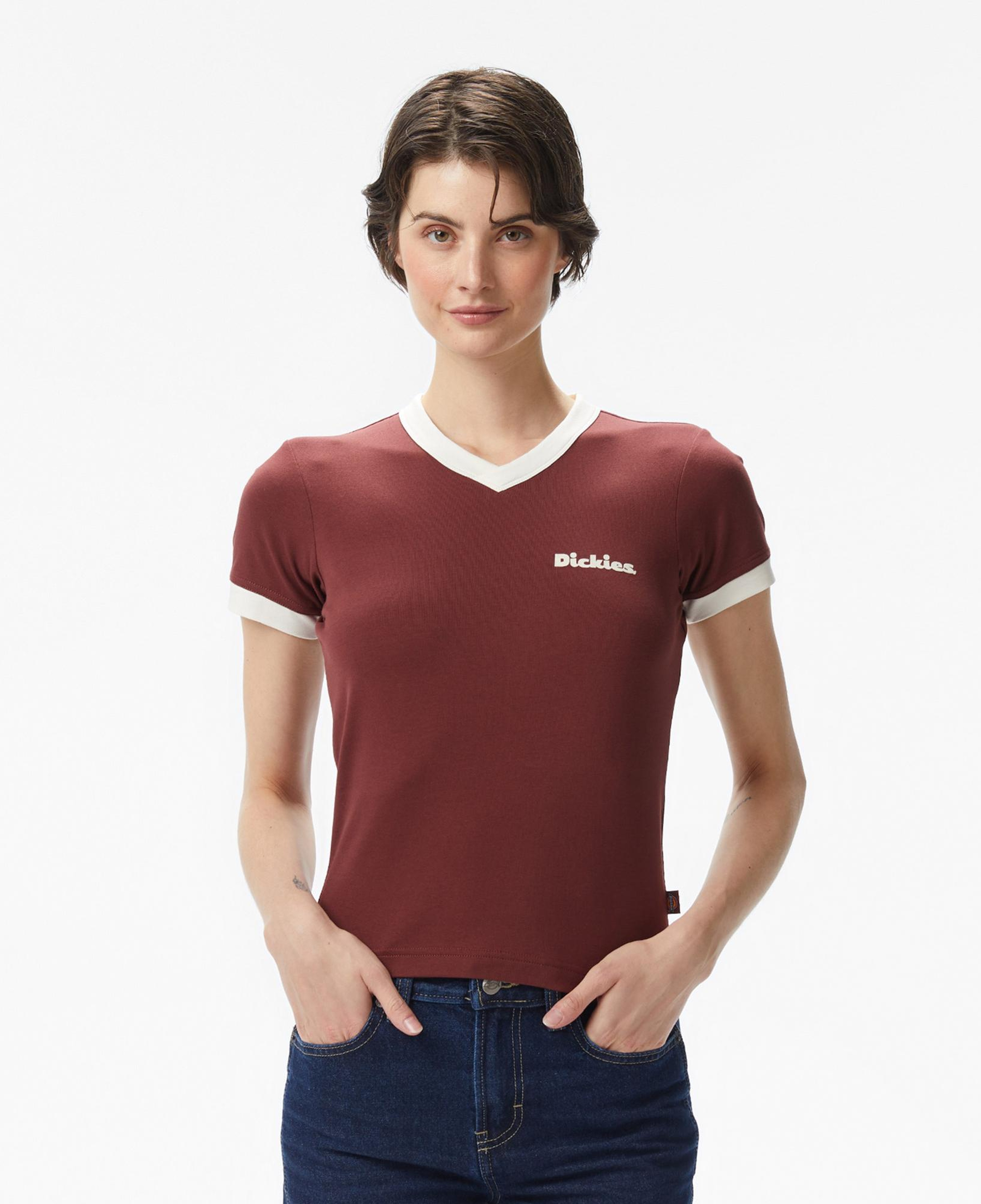 Dickies Slayden Ringer Kadın Kahverengi T-Shirt