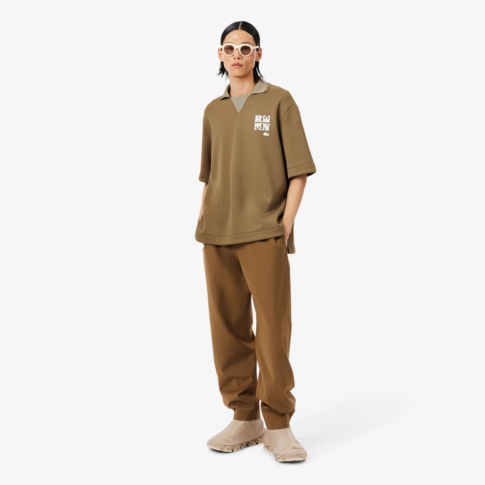 Lacoste Runway Unisex Oversize Fit Kahverengi Polo