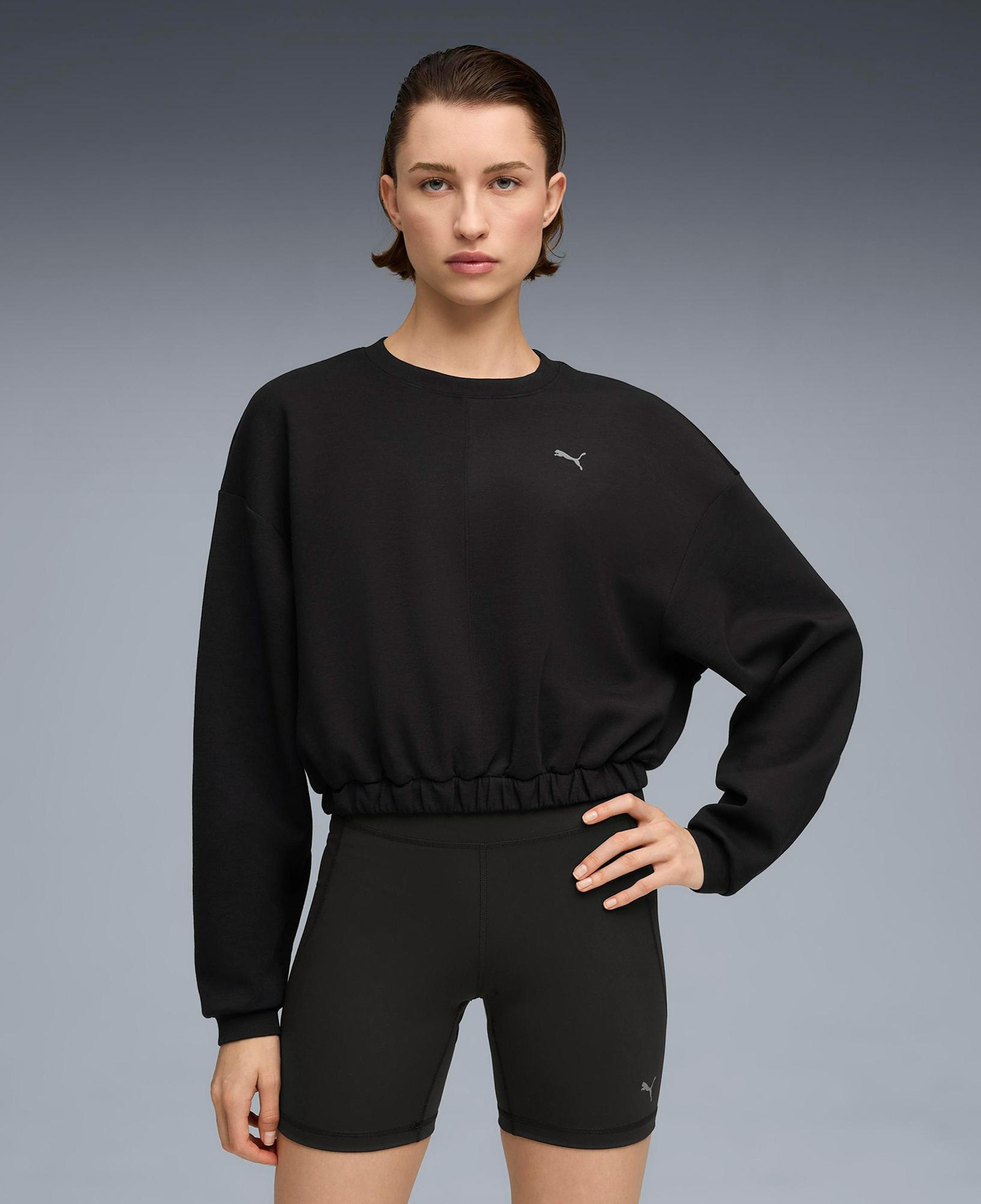 Puma W Cloudspun Crew Kadın Siyah Sweatshirt