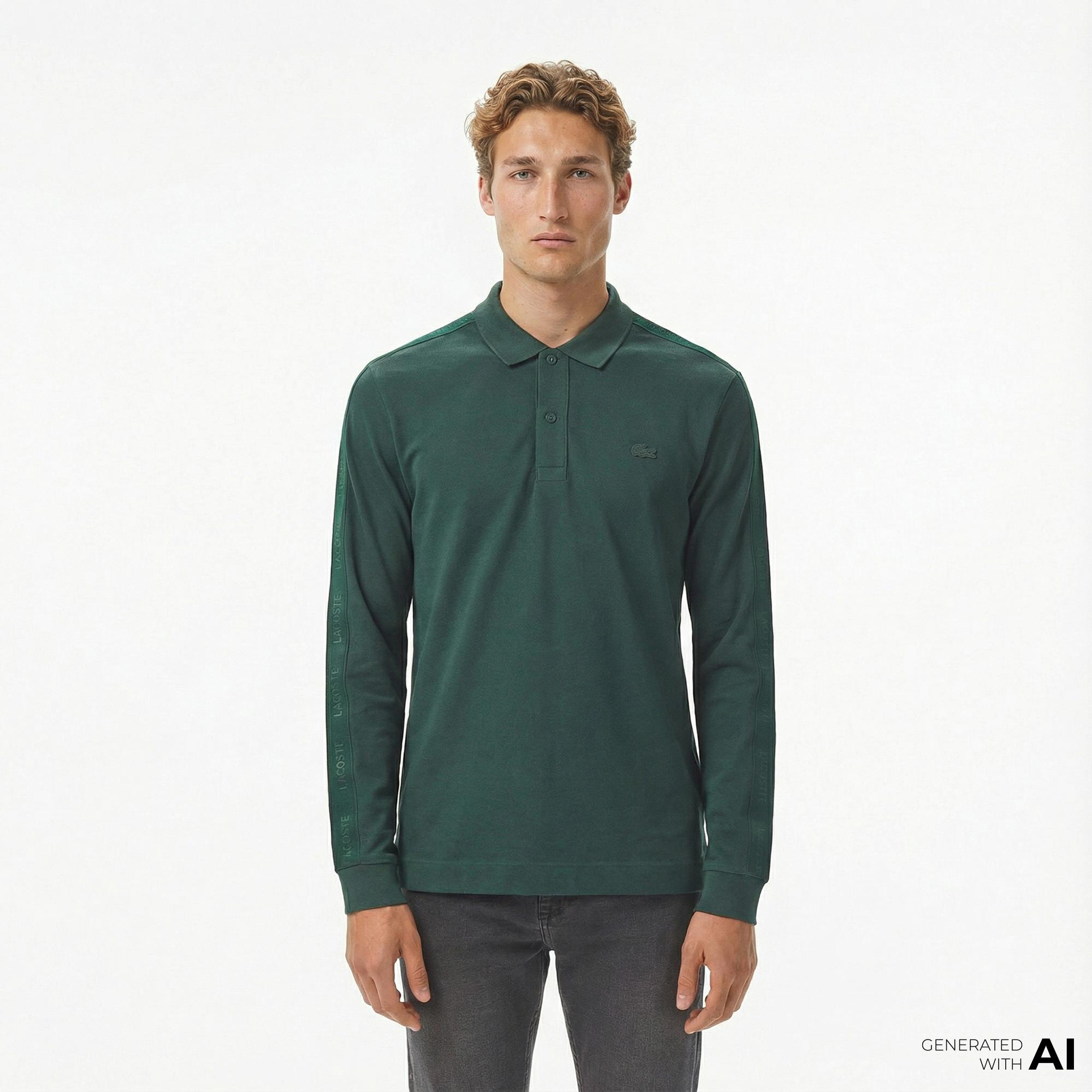 Lacoste Erkek Regular Fit Uzun Kollu Koyu Yeşil Polo