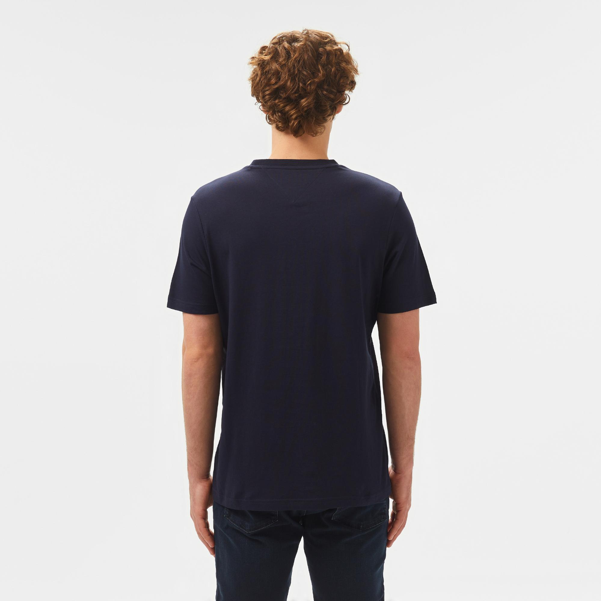 Tommy Hilfiger Center Stack Erkek Mavi T-Shirt