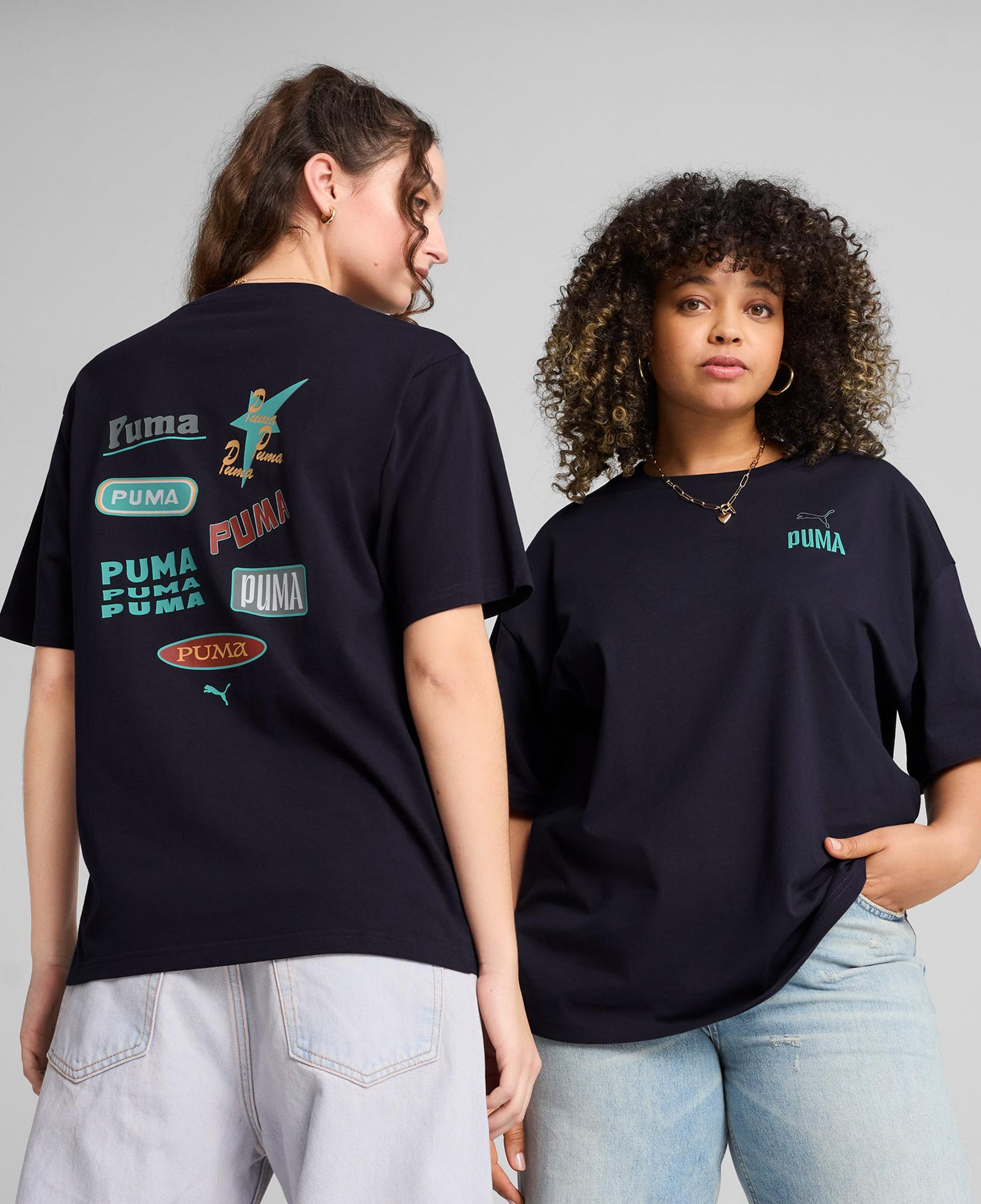 Puma Wardrobe Ess Graphic Kadın Lacivert T-Shirt