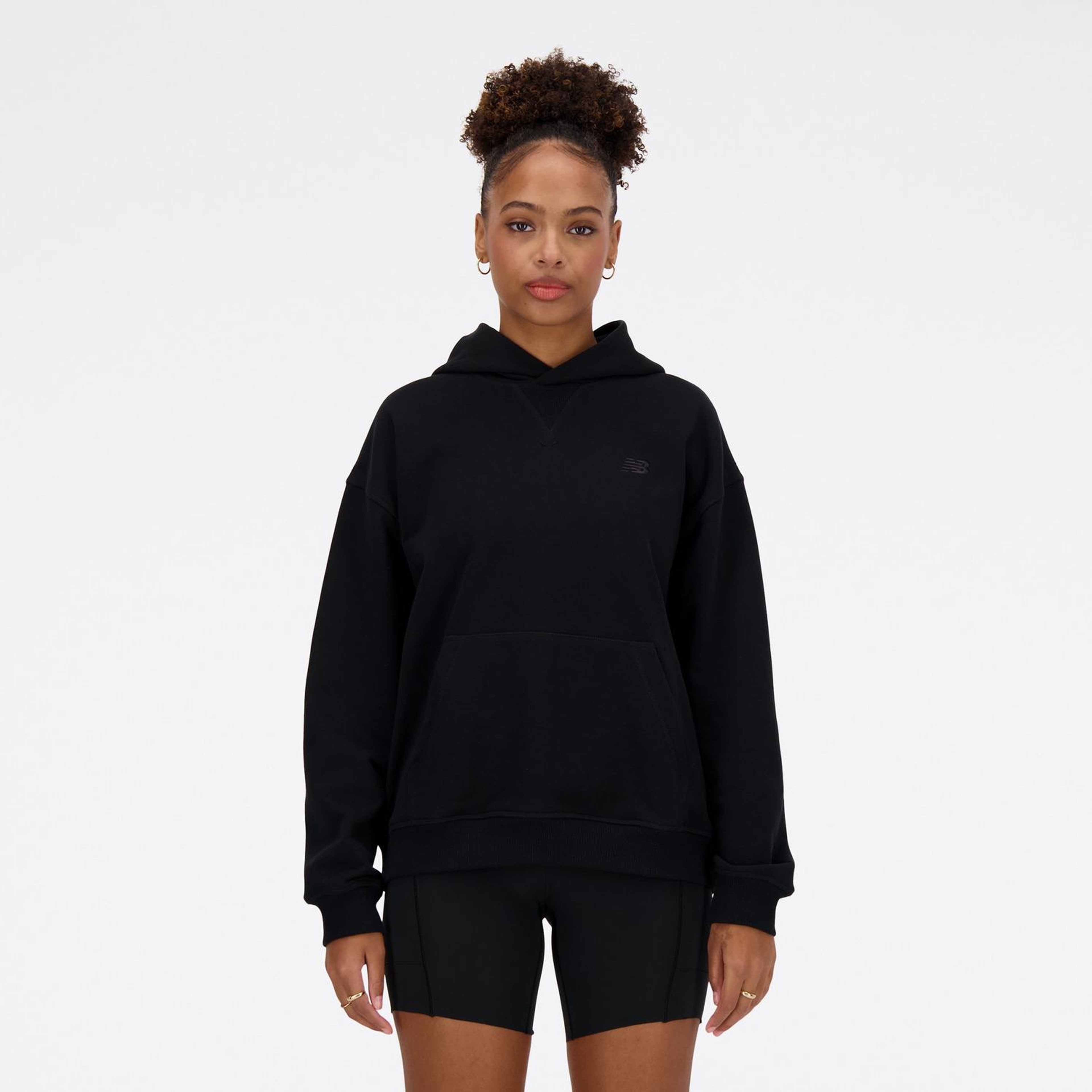New Balance Athletics French Terry Kadın Siyah Hoodie