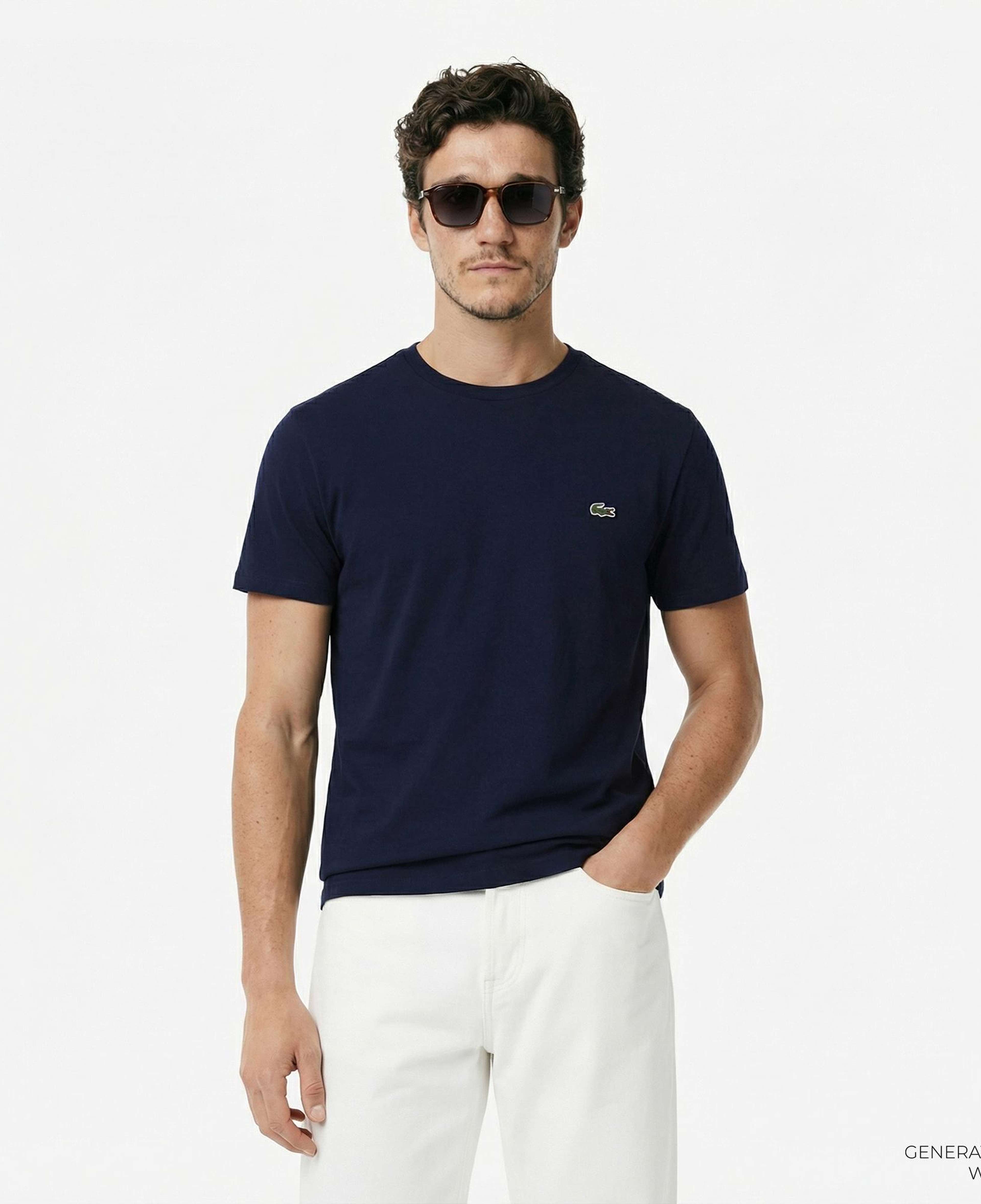 Lacoste Erkek Regular Fit Bisiklet Yaka Lacivert T-Shirt