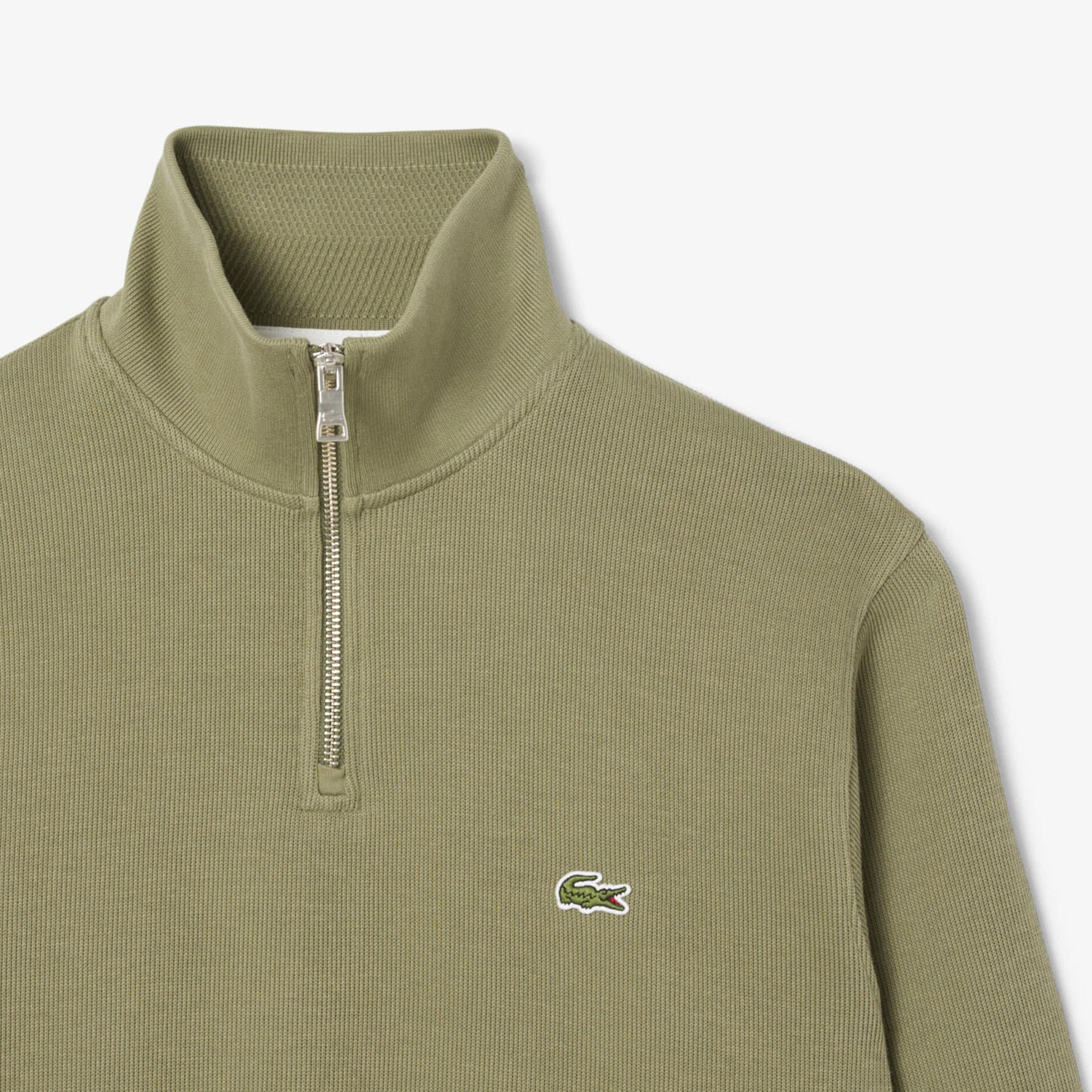 Lacoste Erkek Classic Fit Yarım Fermuarlı Haki Sweatshirt