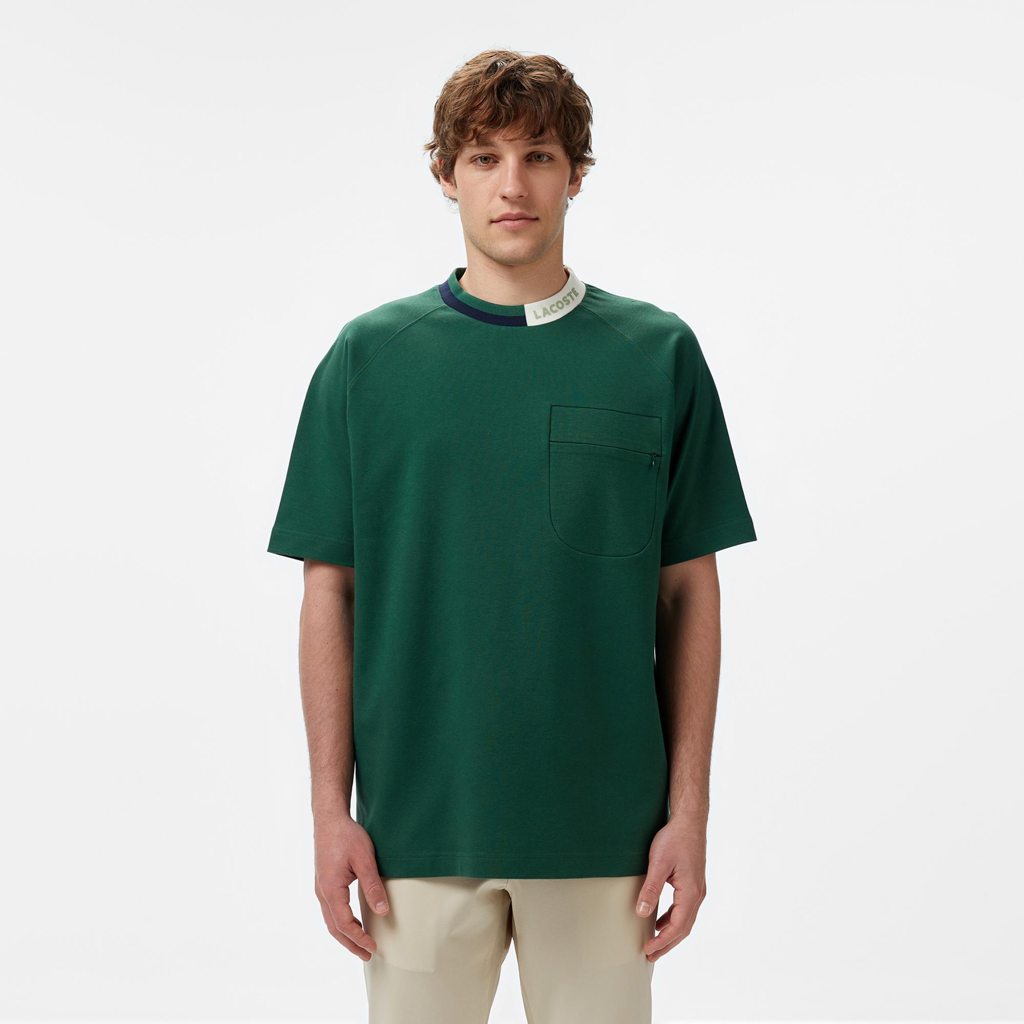 Lacoste Erkek Bisiklet Yaka Koyu Yeşil Cepli T-Shirt