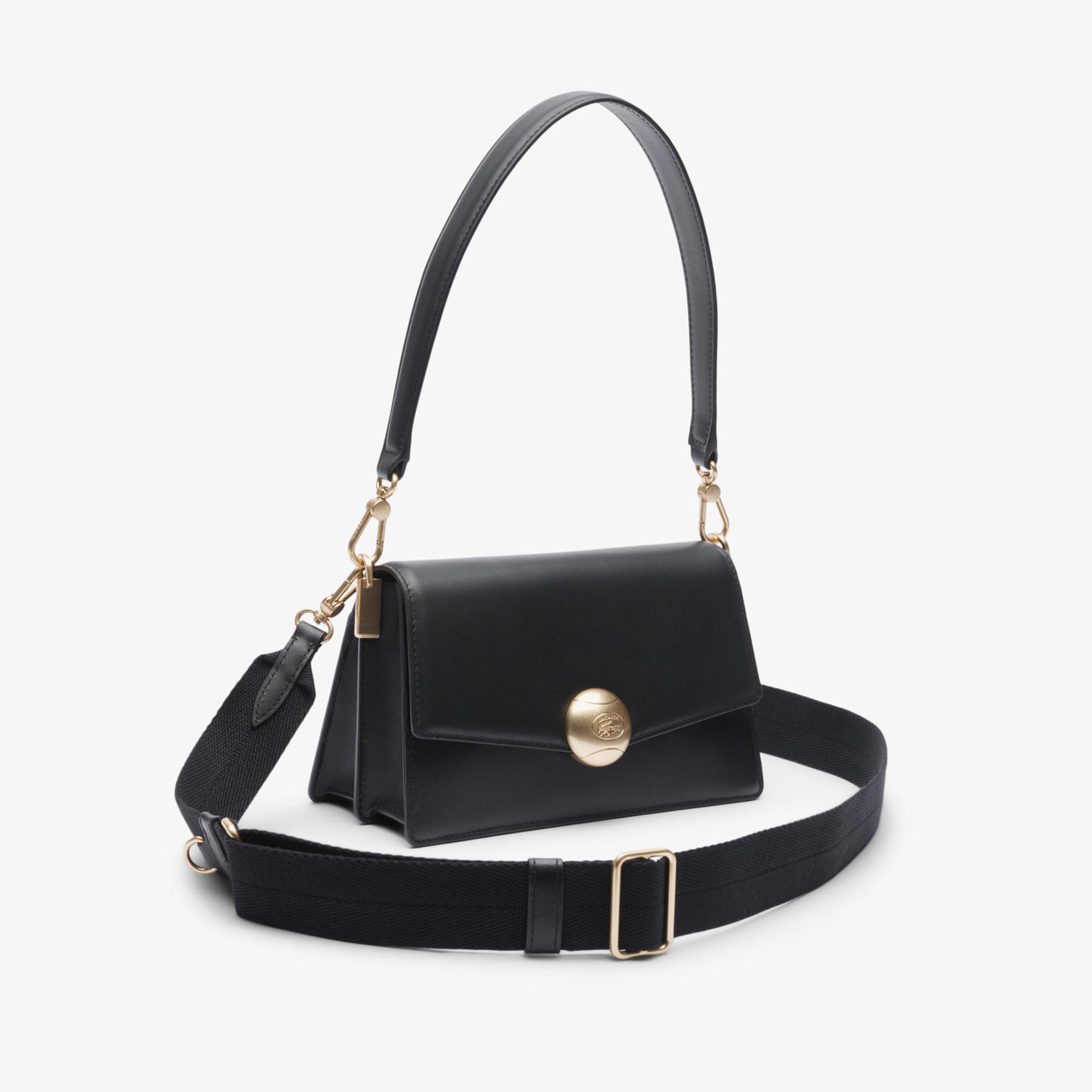 Lacoste Tennis Bliss Kadın Deri Siyah Omuz Çantası