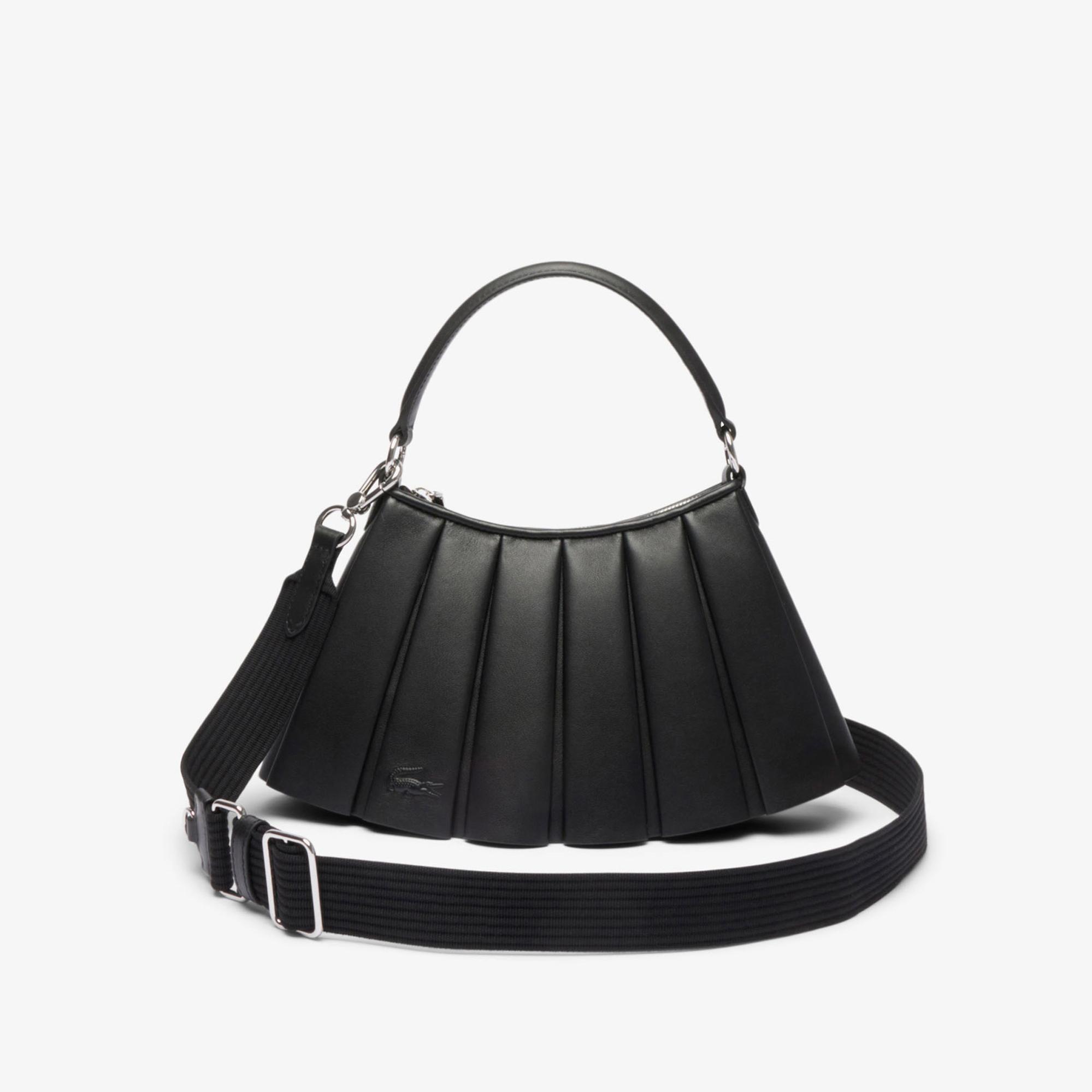 Lacoste Small Lenglen Kadın Deri Siyah Omuz Çantası