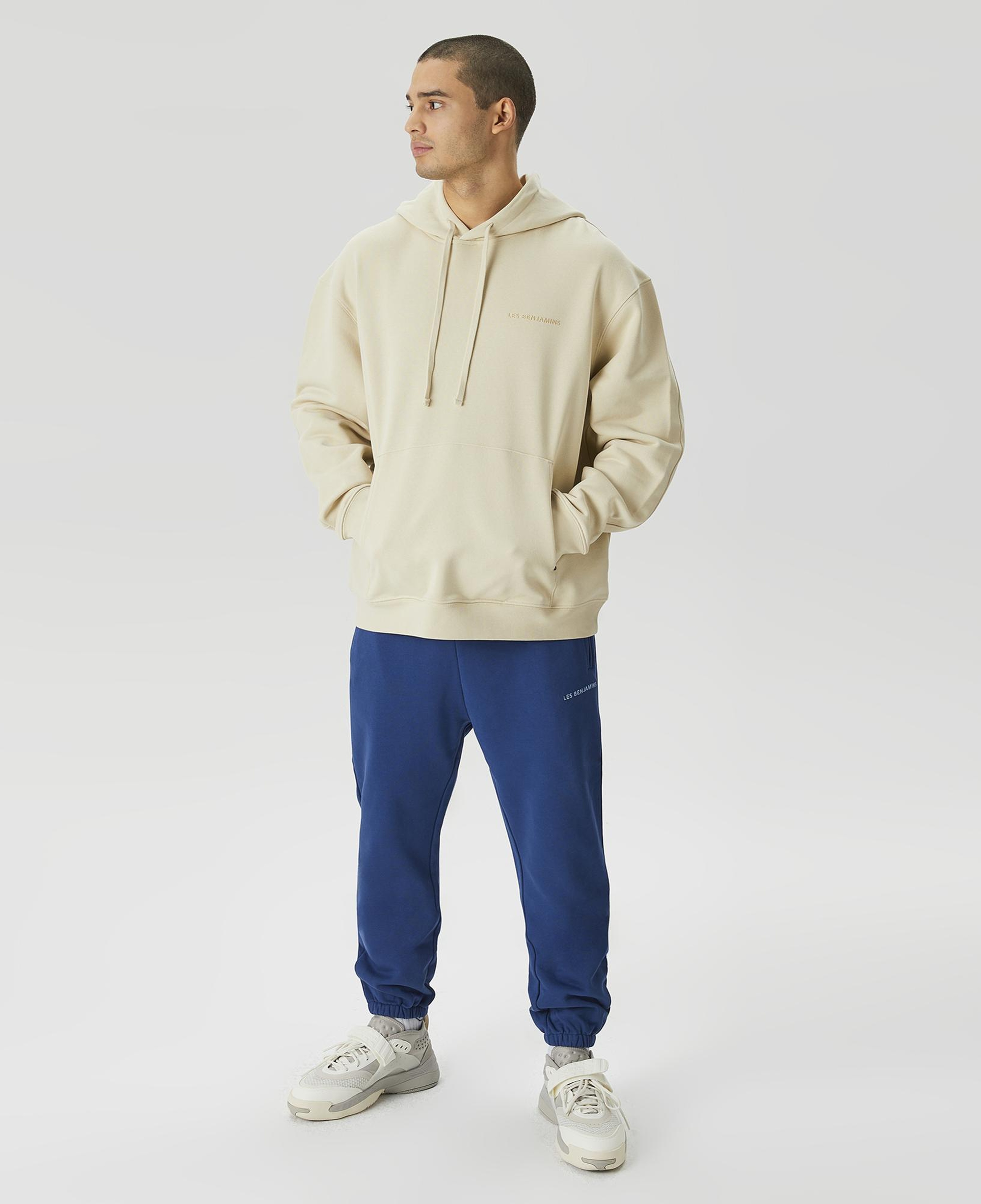 Les Benjamins 405 Erkek Krem Rengi Hoodie Sweatshirt