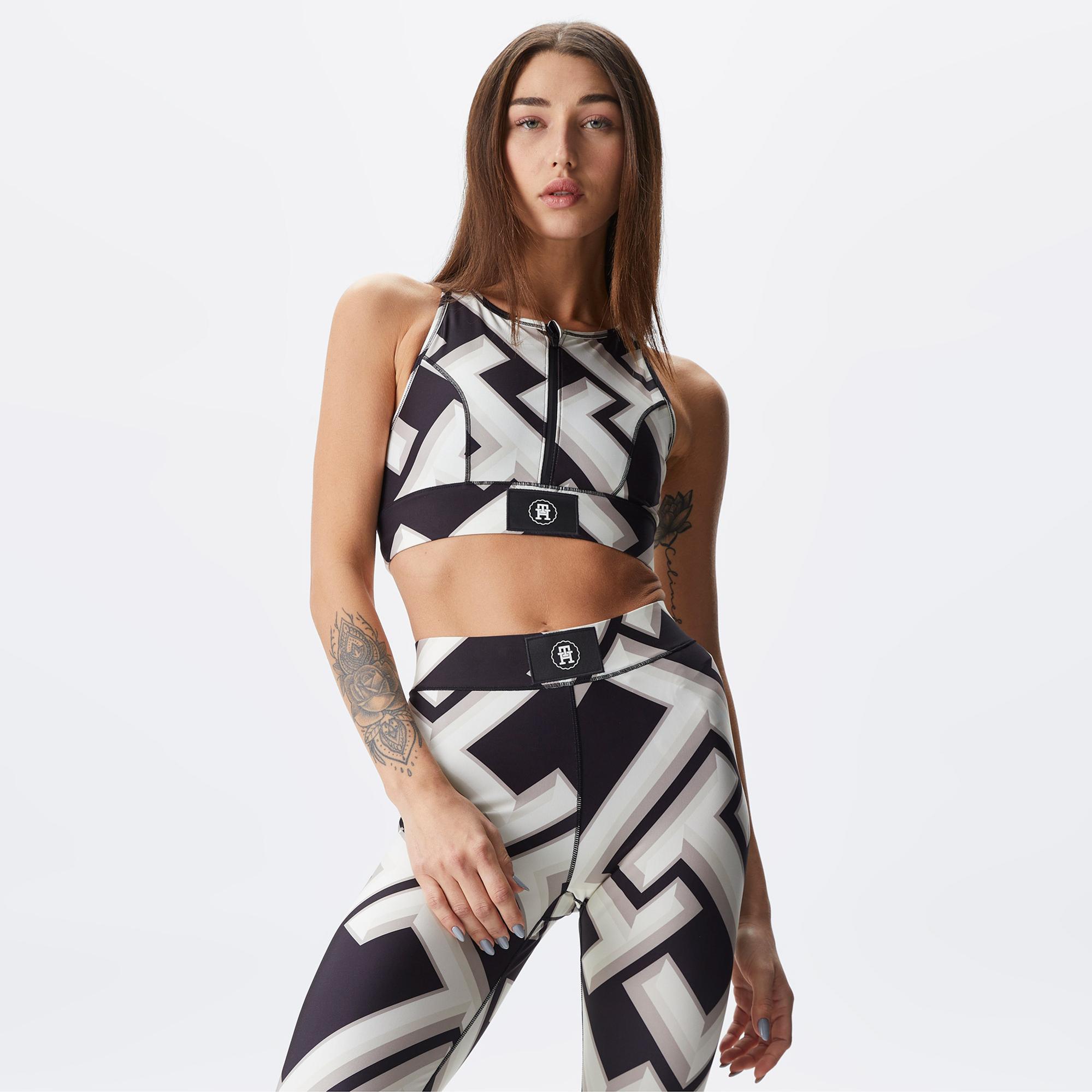 Tommy Hilfiger Mid Zip Bra Kadın Siyah Bra