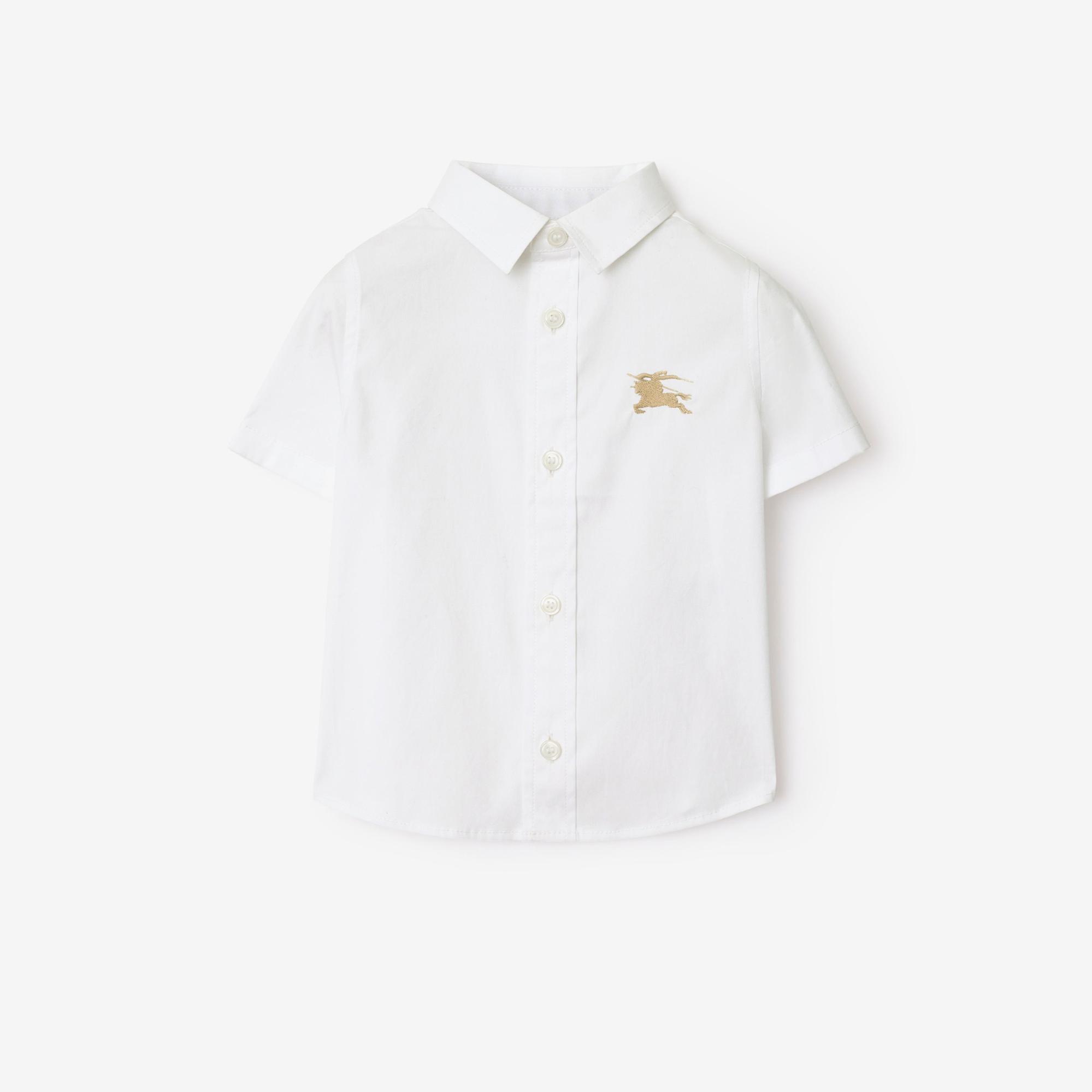 Burberry Owen Stretch Cotton Çocuk Beyaz Gömlek