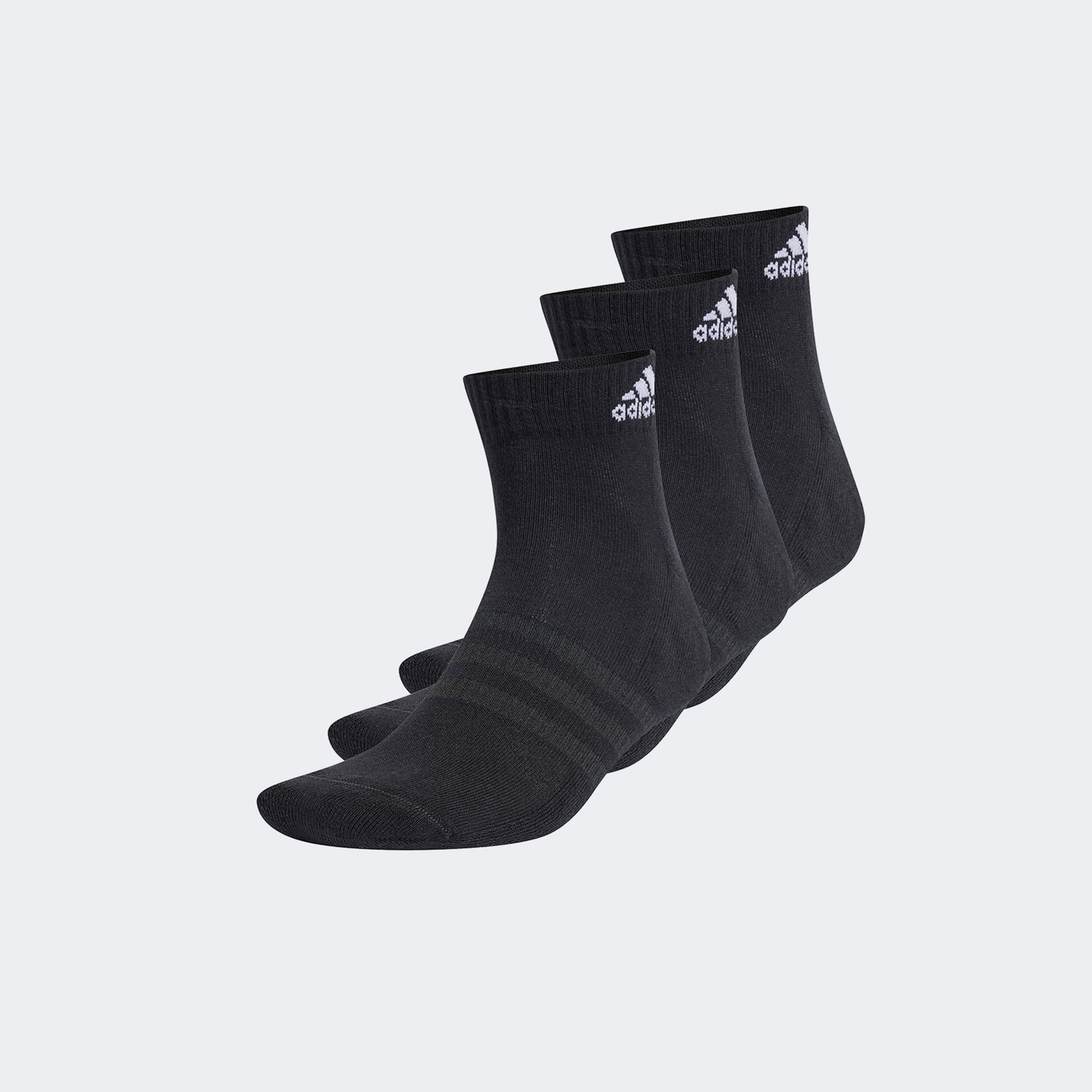 adidas Bilek Boy 3'lü Unisex Siyah Çorap