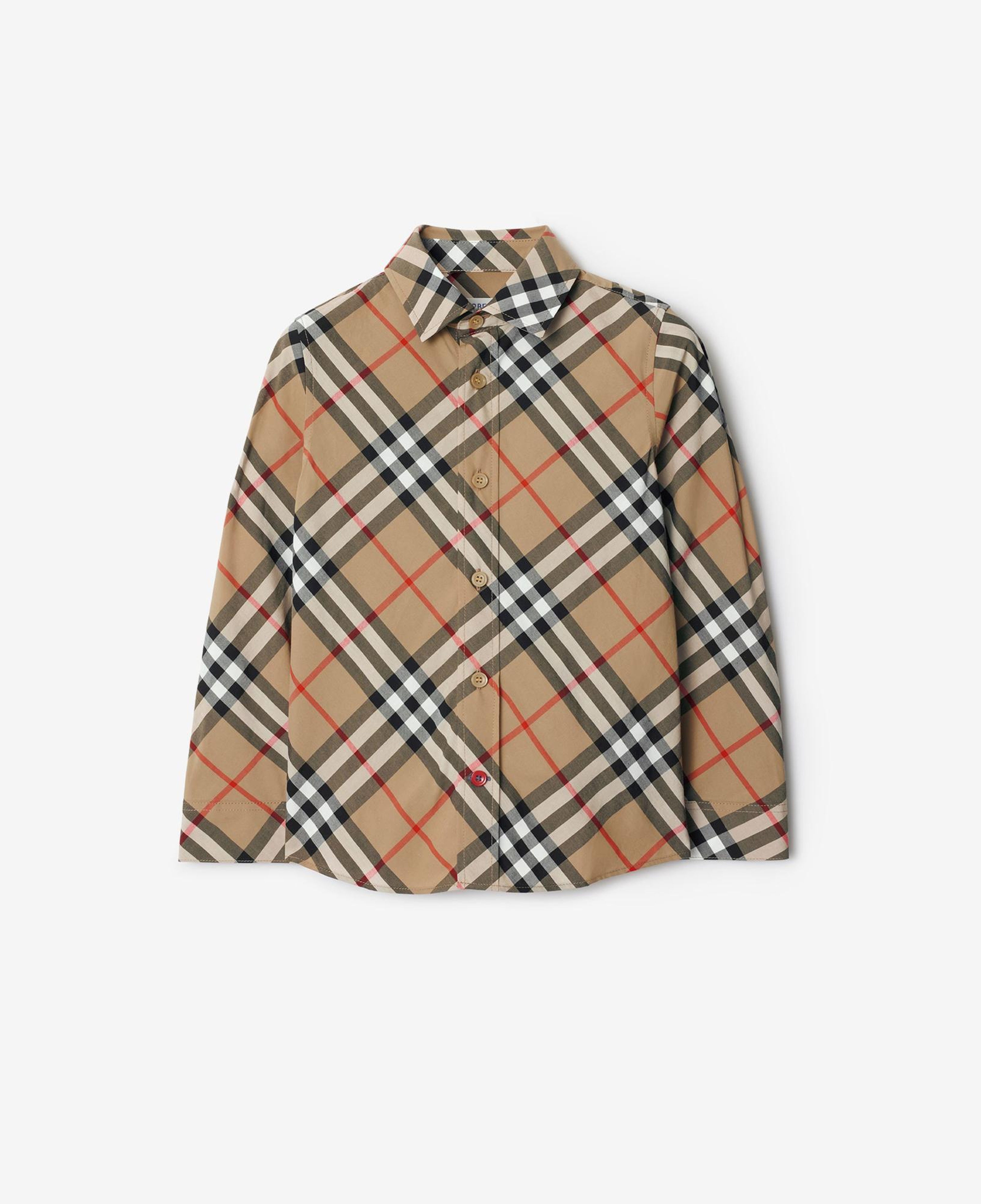 Burberry Check Pamuklu Çocuk Bej Gömlek