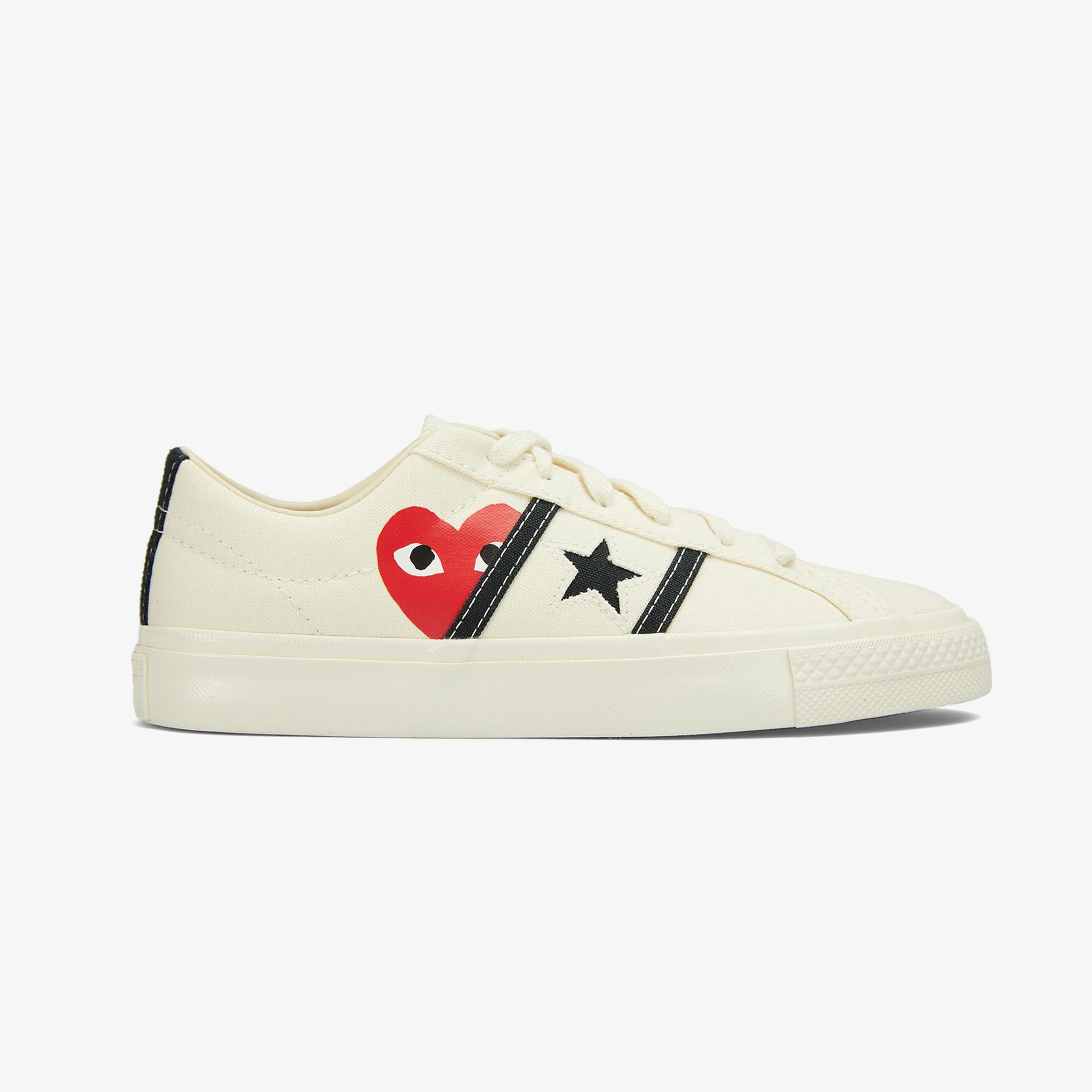 Converse x Comme Des Garçons Play One Star Academy Pro Unisex Beyaz Sneaker