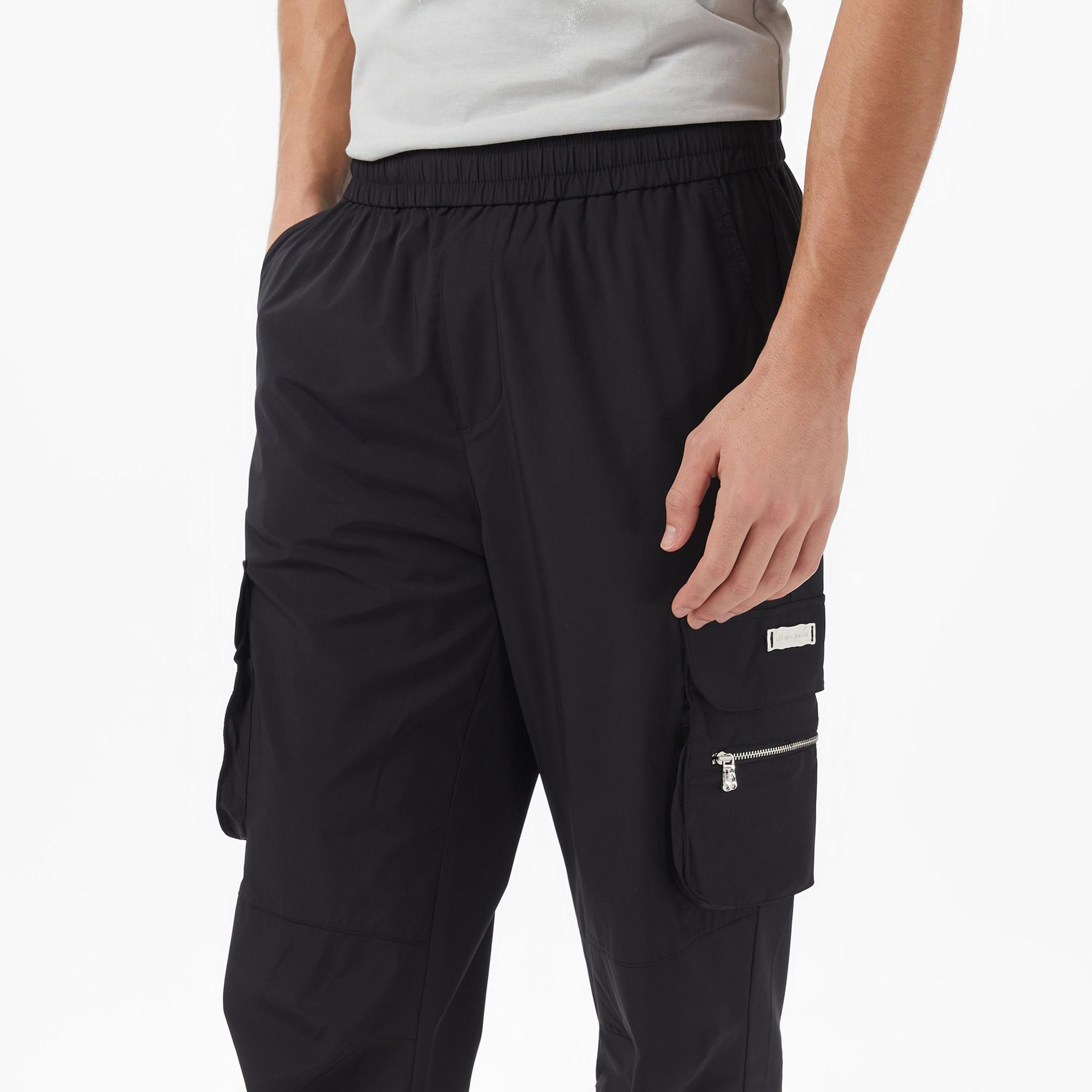 Les Benjamins Classics Tapered Fit Erkek Siyah Kargo Pantolon