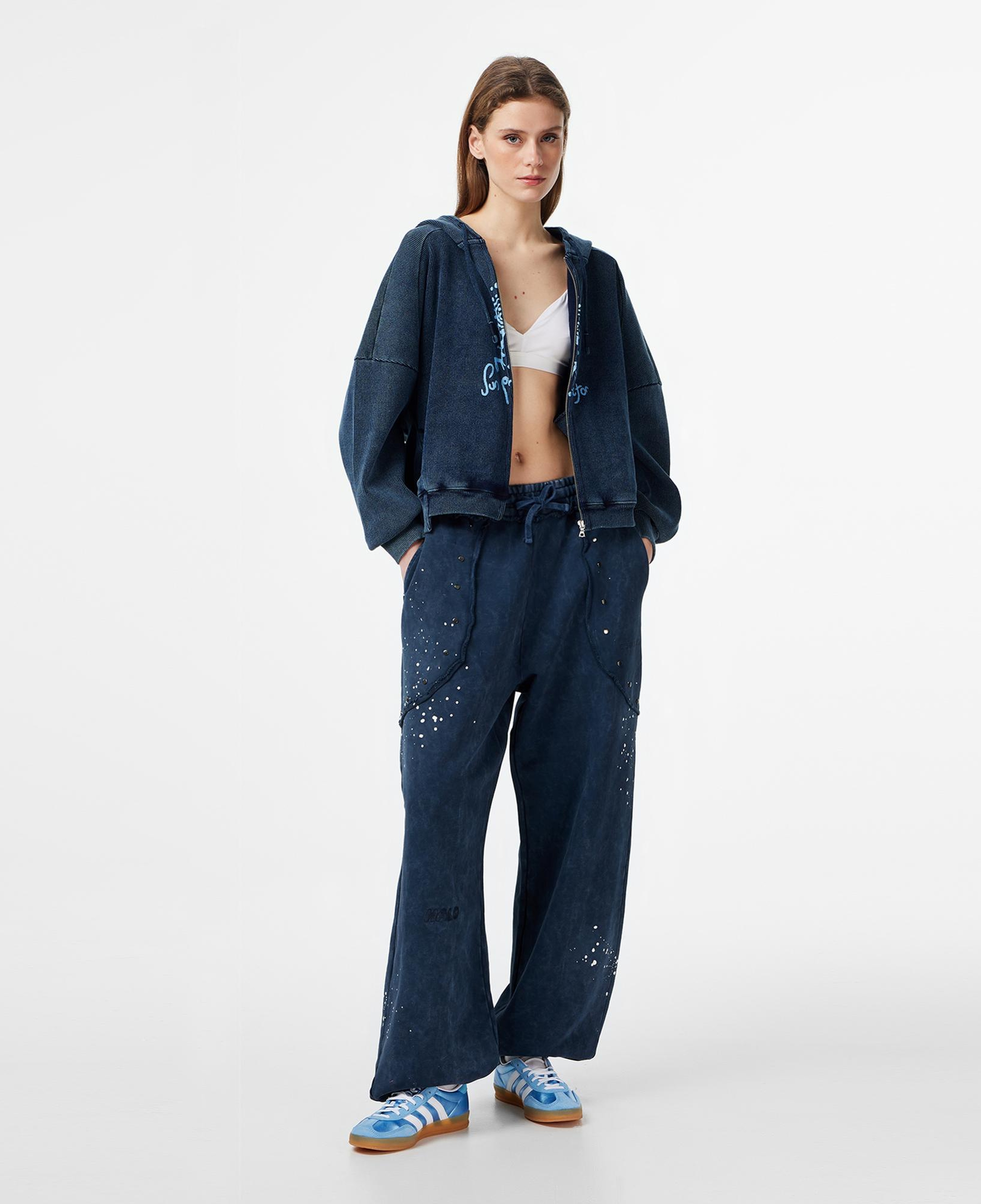 Les Benjamins Regular Fit Kadın Mavi Sweatshirt