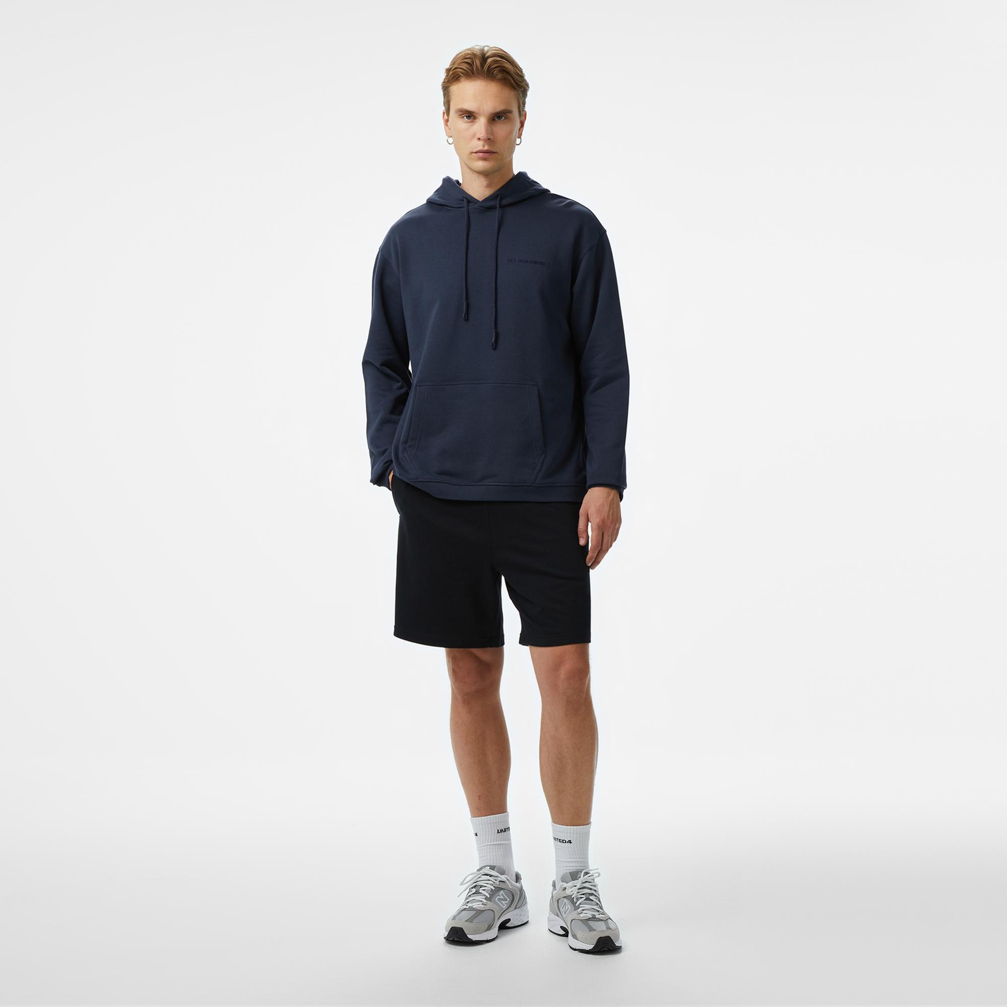 Les Benjamins Essentials Erkek Gri Hoodie