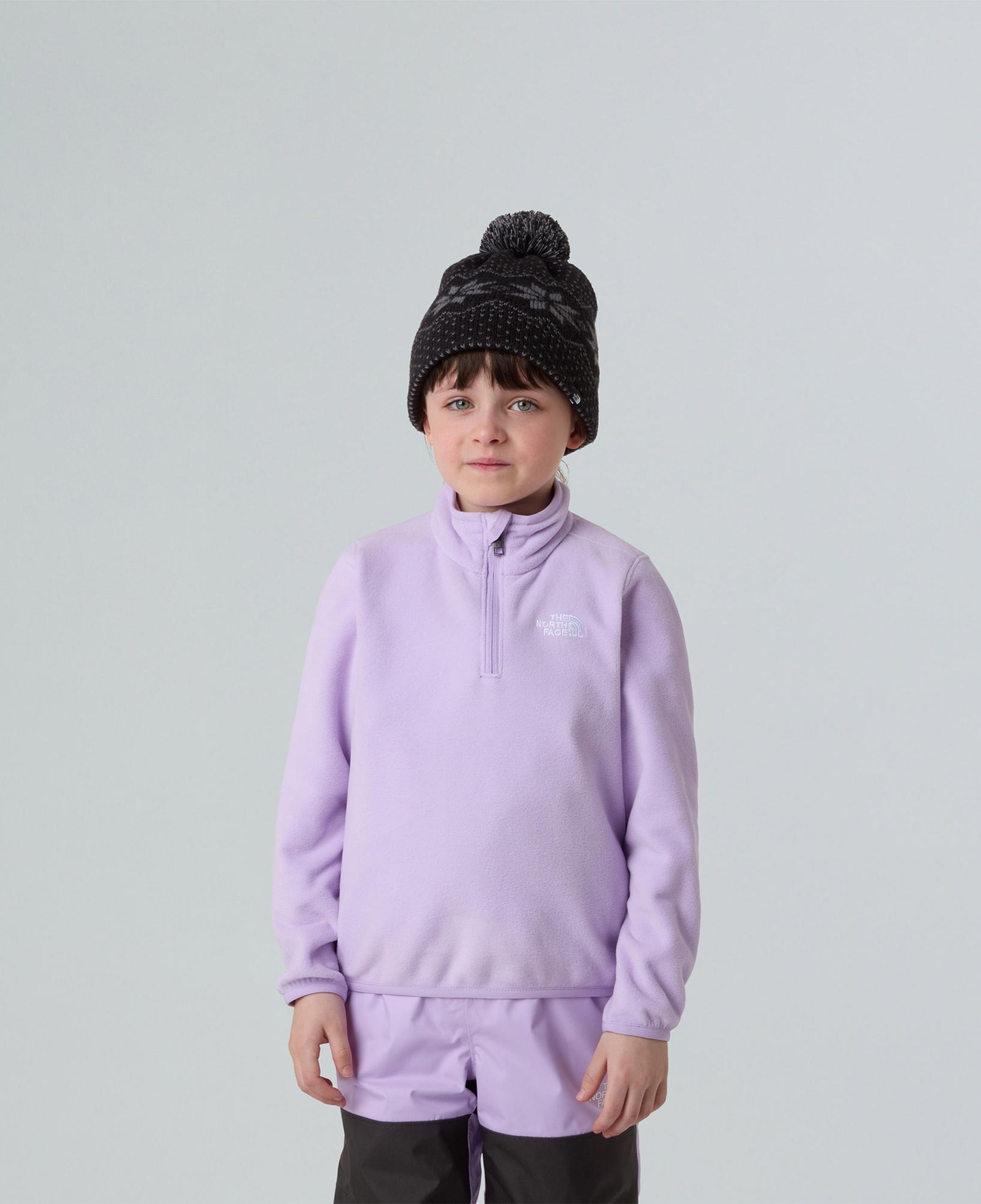 The North Face Teen Glacier 1/4 Zip Pullover Çocuk Mor Polar Ceket