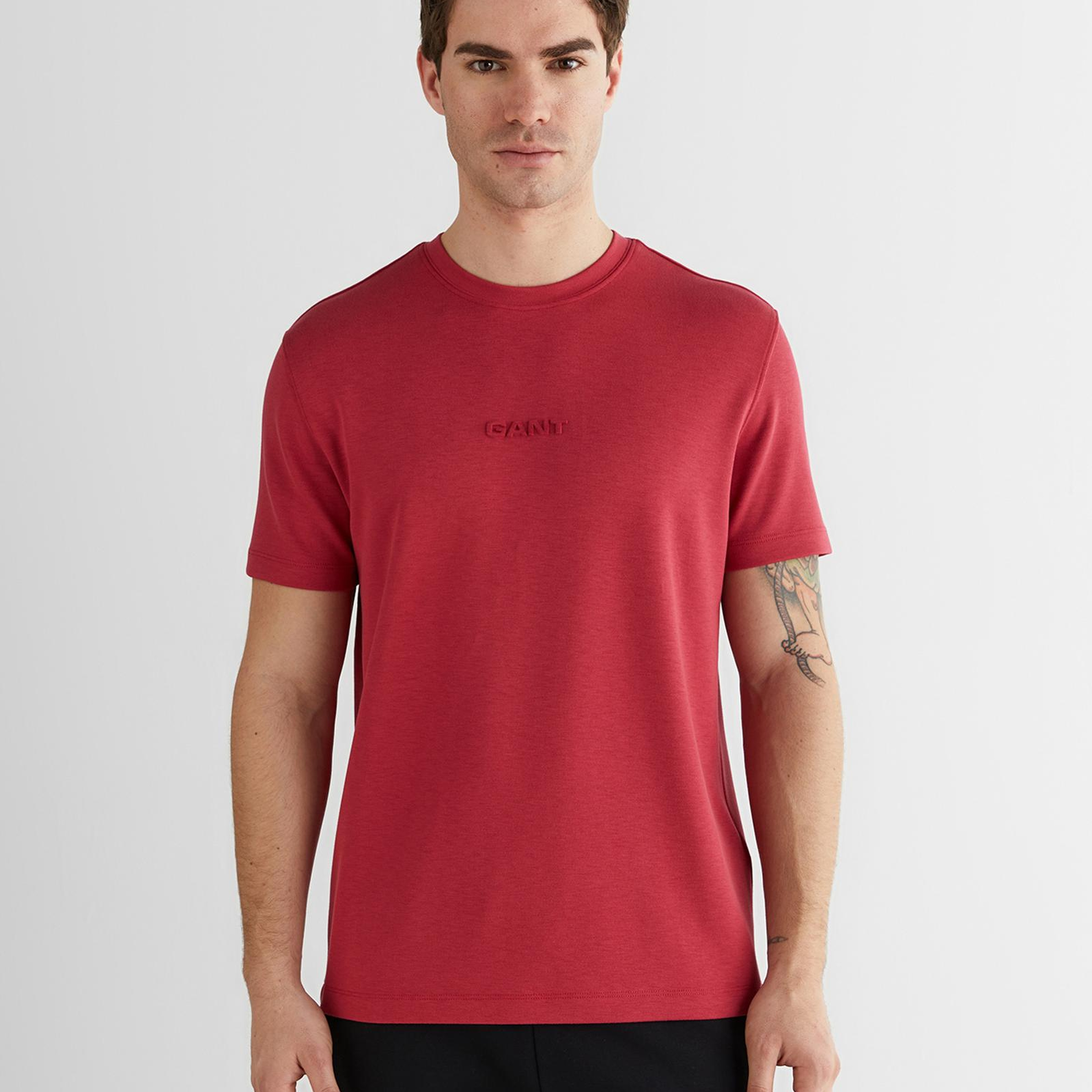 GANT Erkek Kırmızı Baskılı Kısa Kollu T-Shirt