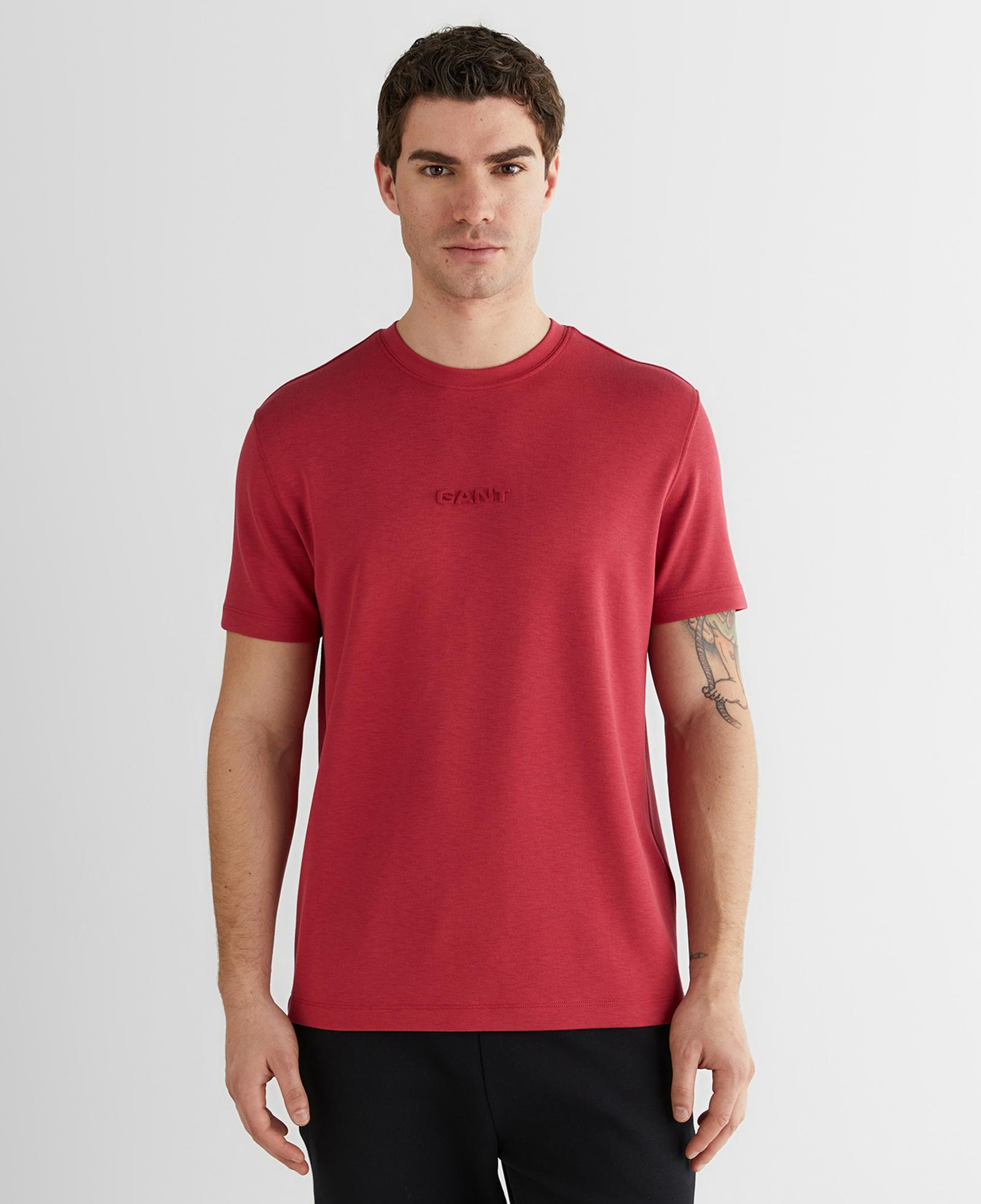 GANT Erkek Kırmızı Baskılı Kısa Kollu T-Shirt