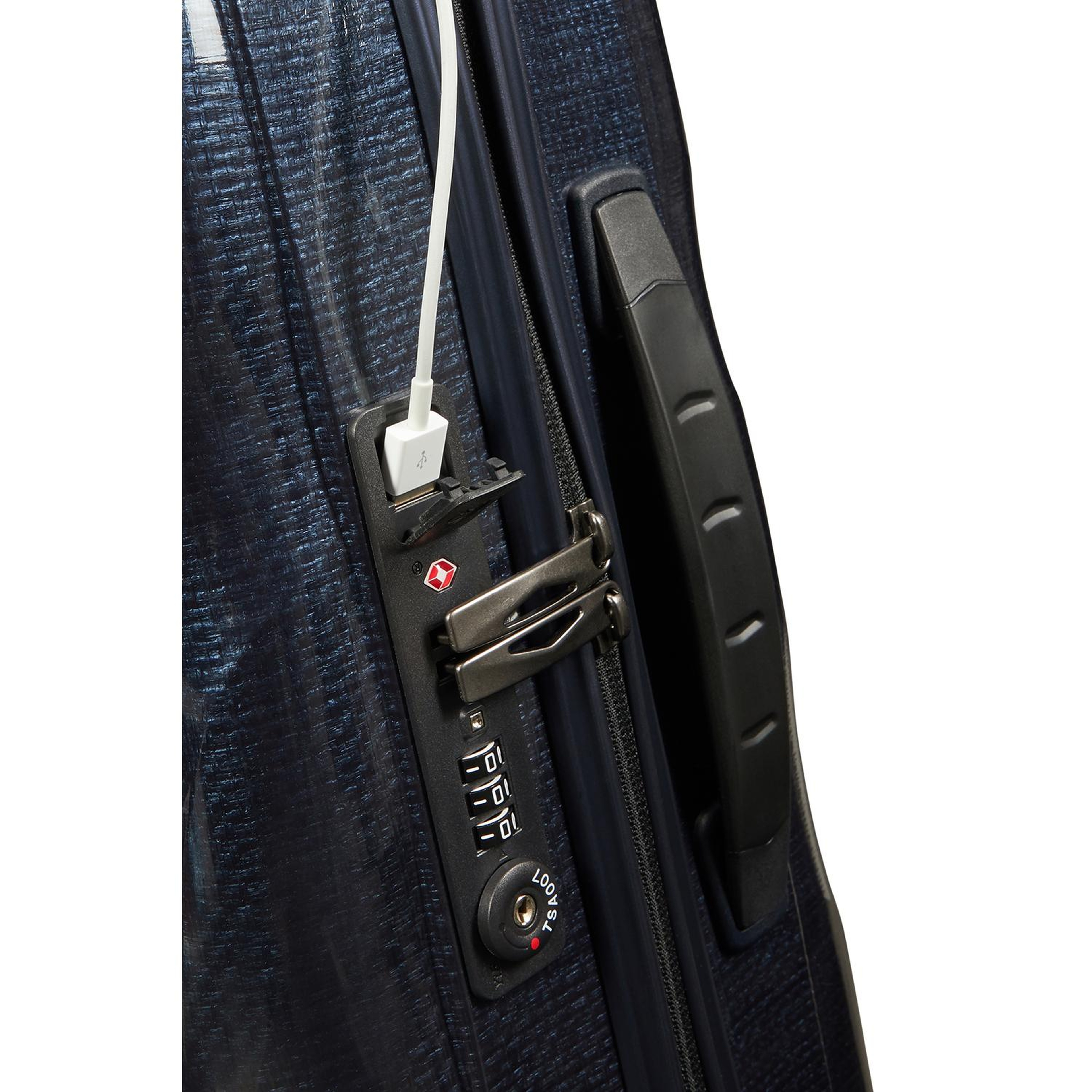 Samsonite Lacivert C-Lite - Spinner 4 Tekerlekli Körüklü Kabin Boy Valiz 55cm