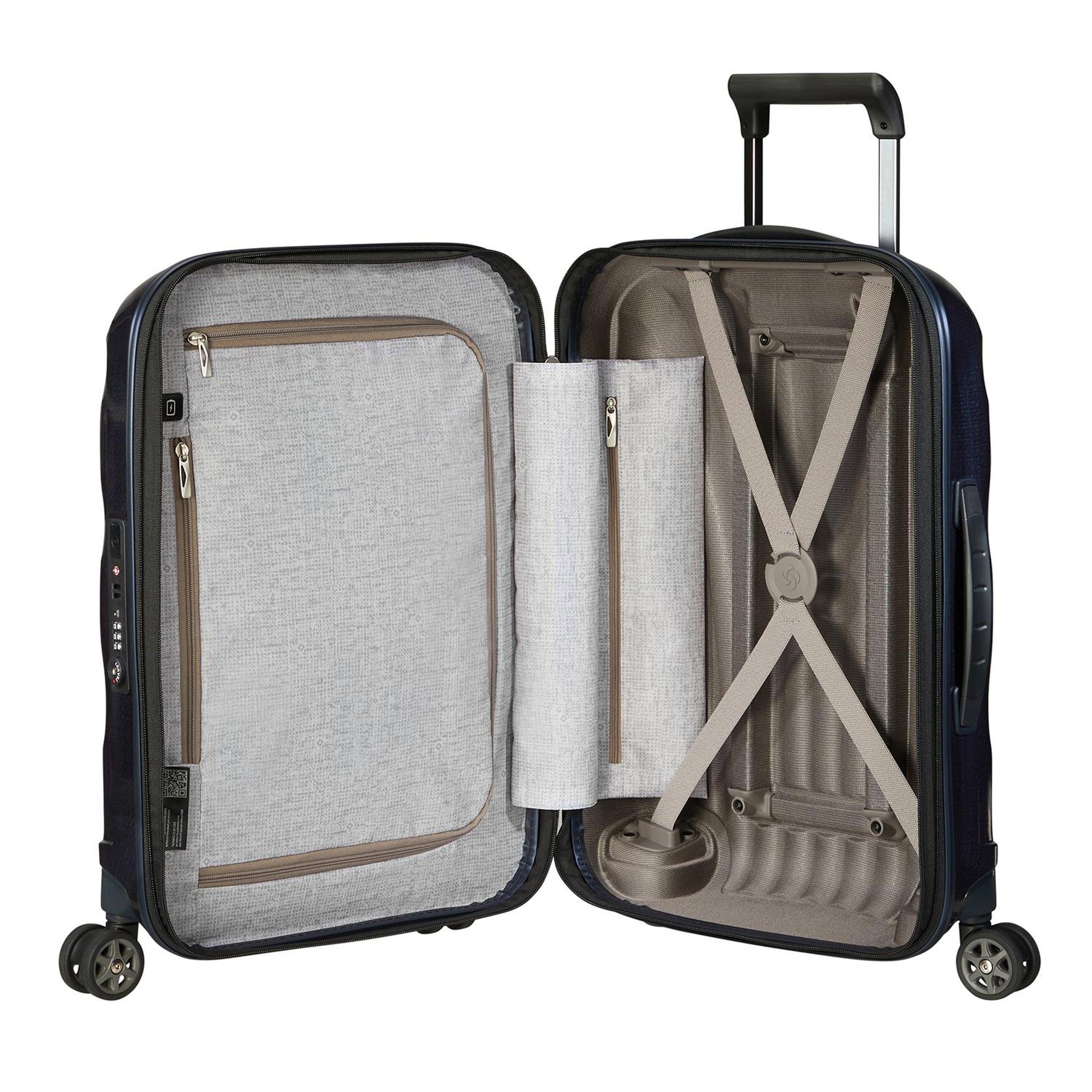 Samsonite Lacivert C-Lite - Spinner 4 Tekerlekli Körüklü Kabin Boy Valiz 55cm