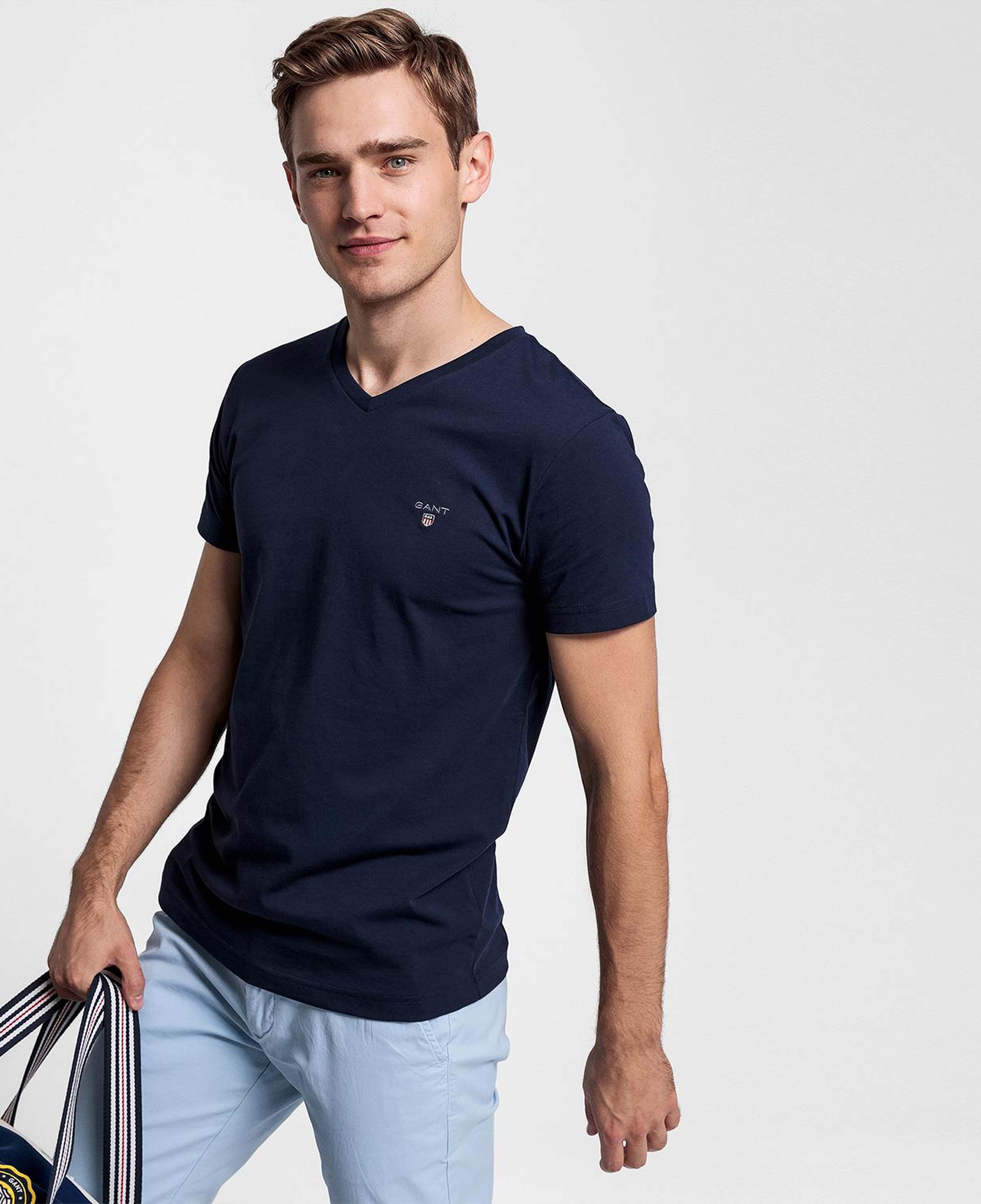 GANT Erkek Lacivert Slim Fit T-Shirt