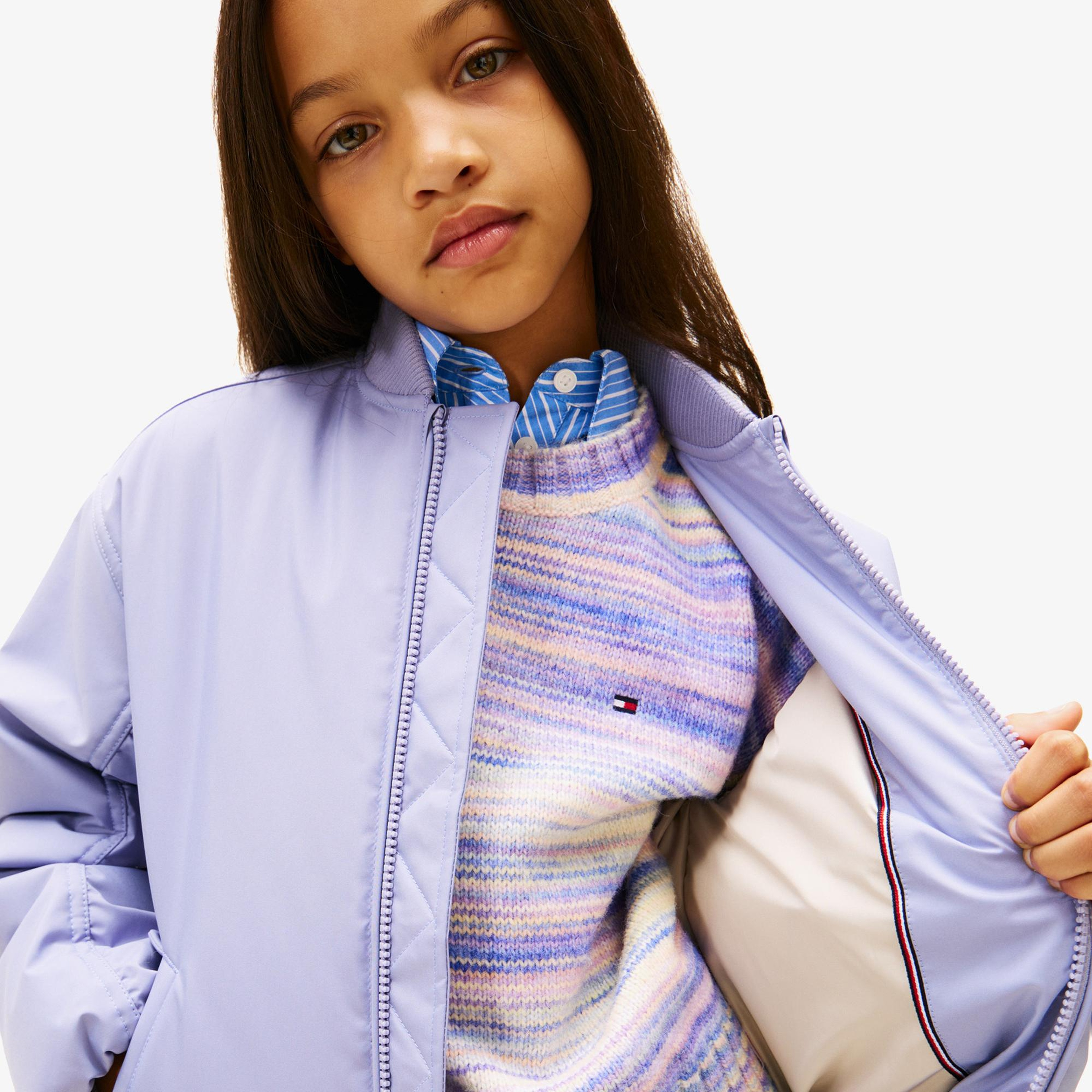 Tommy Hilfiger Padded Bomber Çocuk Mavi Ceket