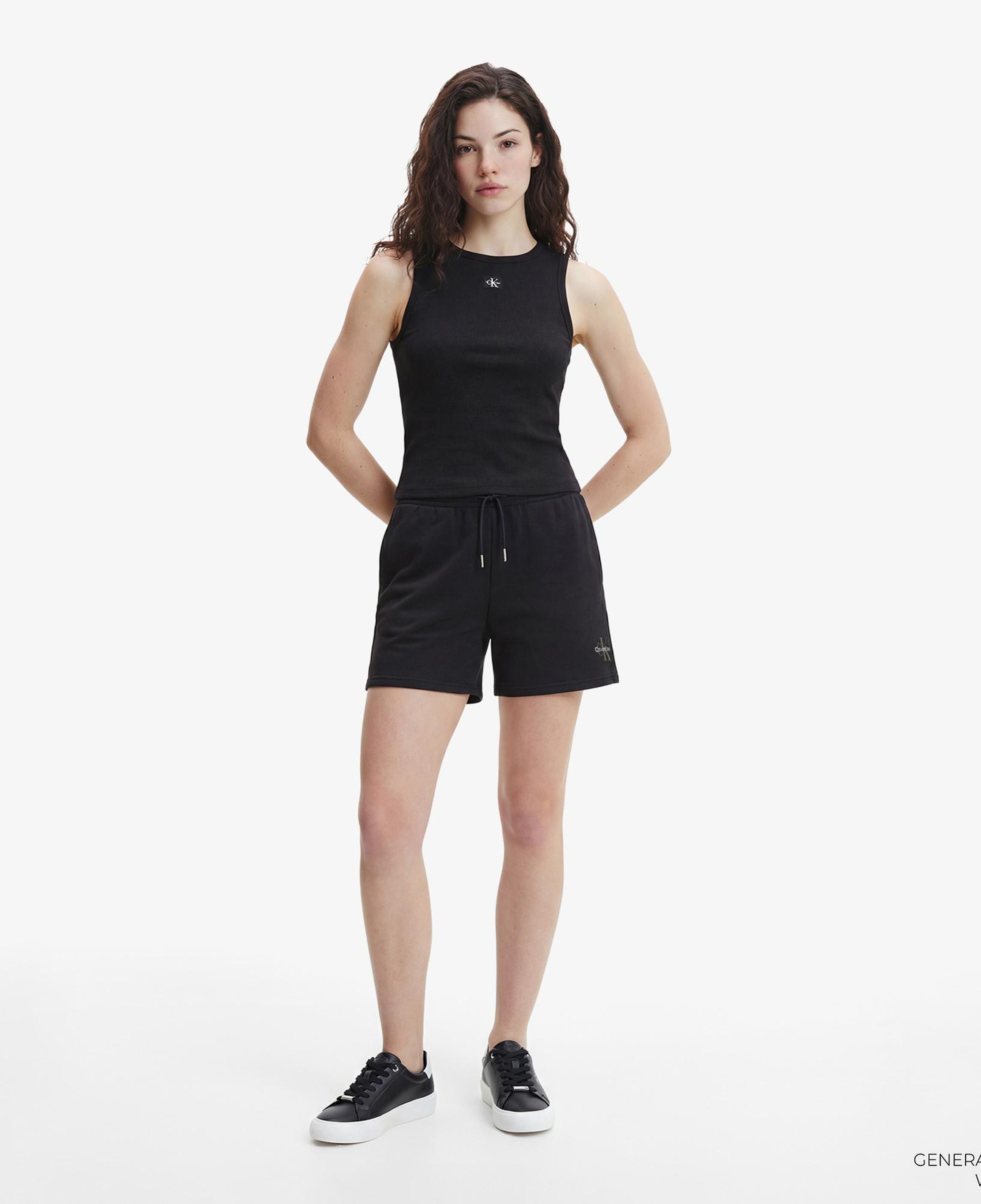 Calvin Klein Monologo French Terry Kadın Siyah Şort