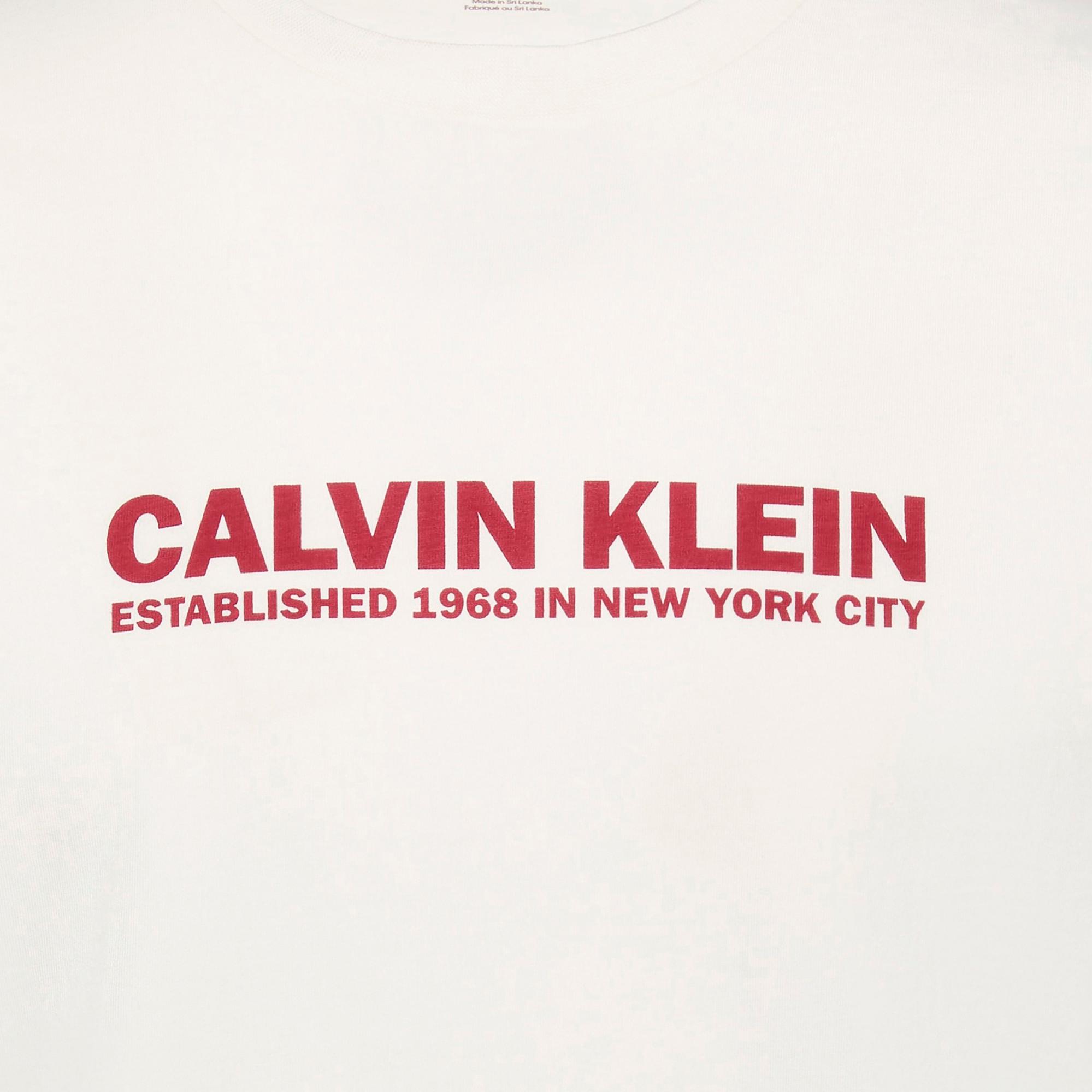 Calvin Klein 30S Grap Erkek Beyaz T-Shirt