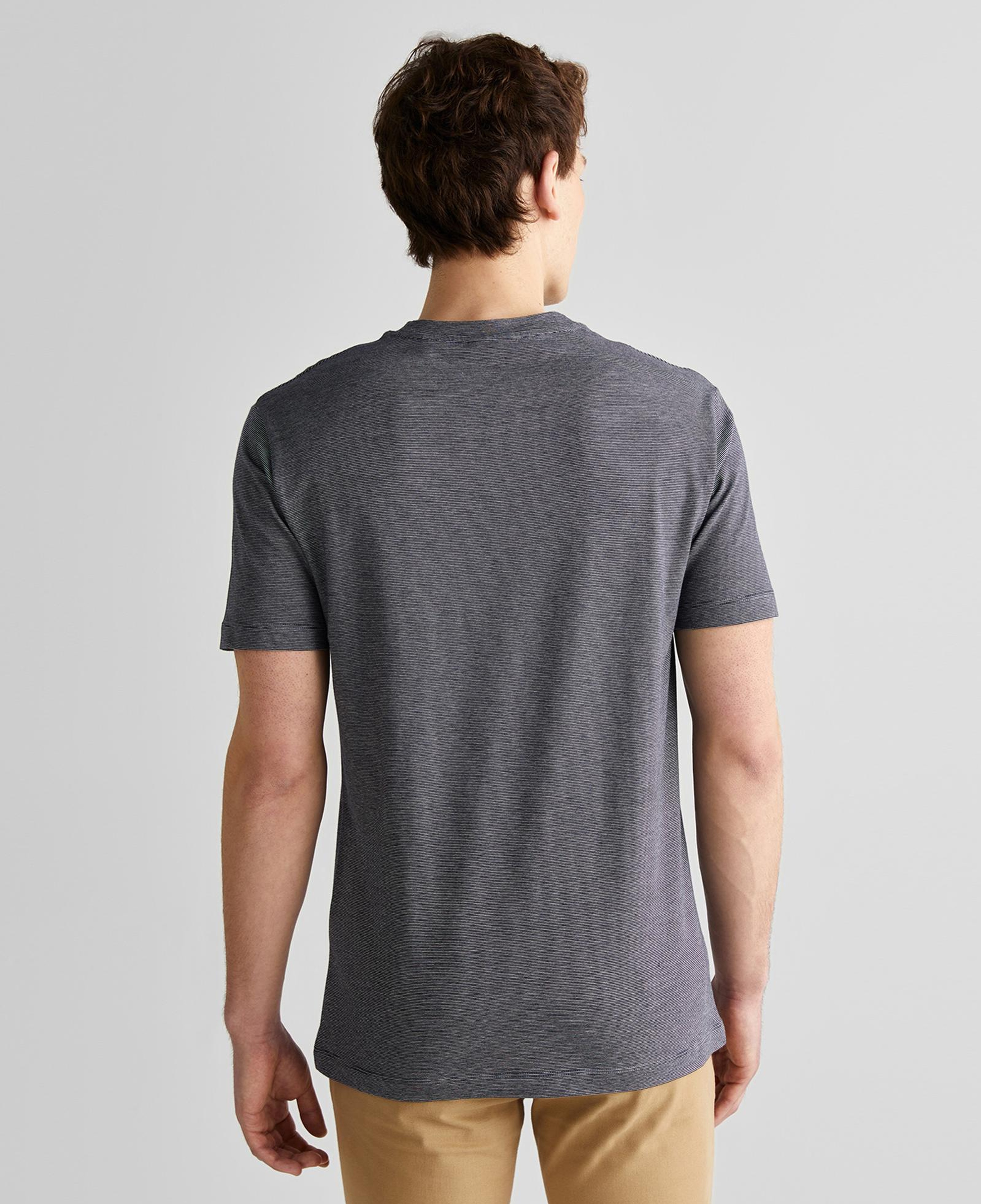 GANT Erkek Lacivert Regular Fit Bisiklet Yaka Çizgili T-Shirt