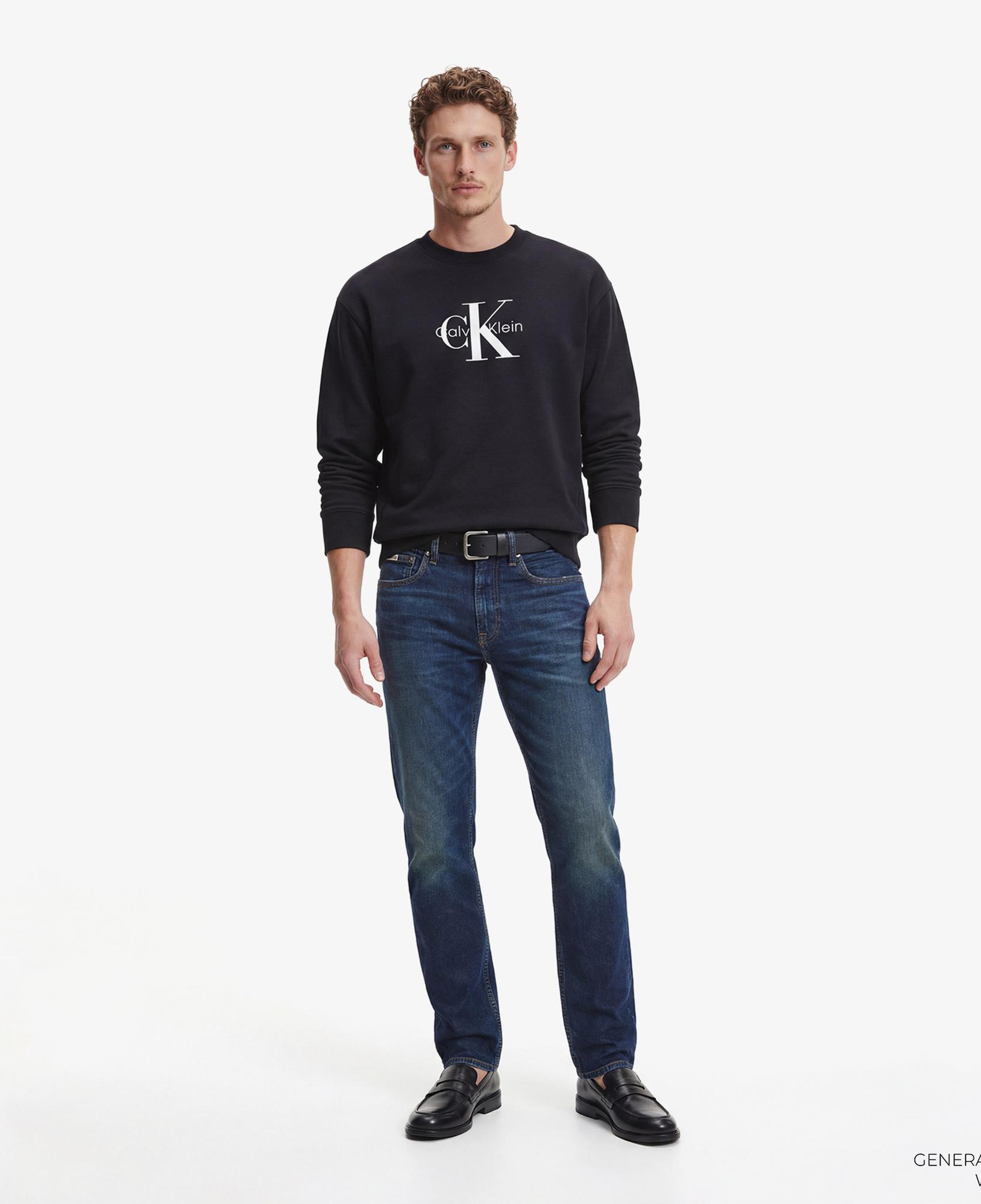 Calvin Klein Premium Terry Monologo Erkek Siyah Sweatshirt