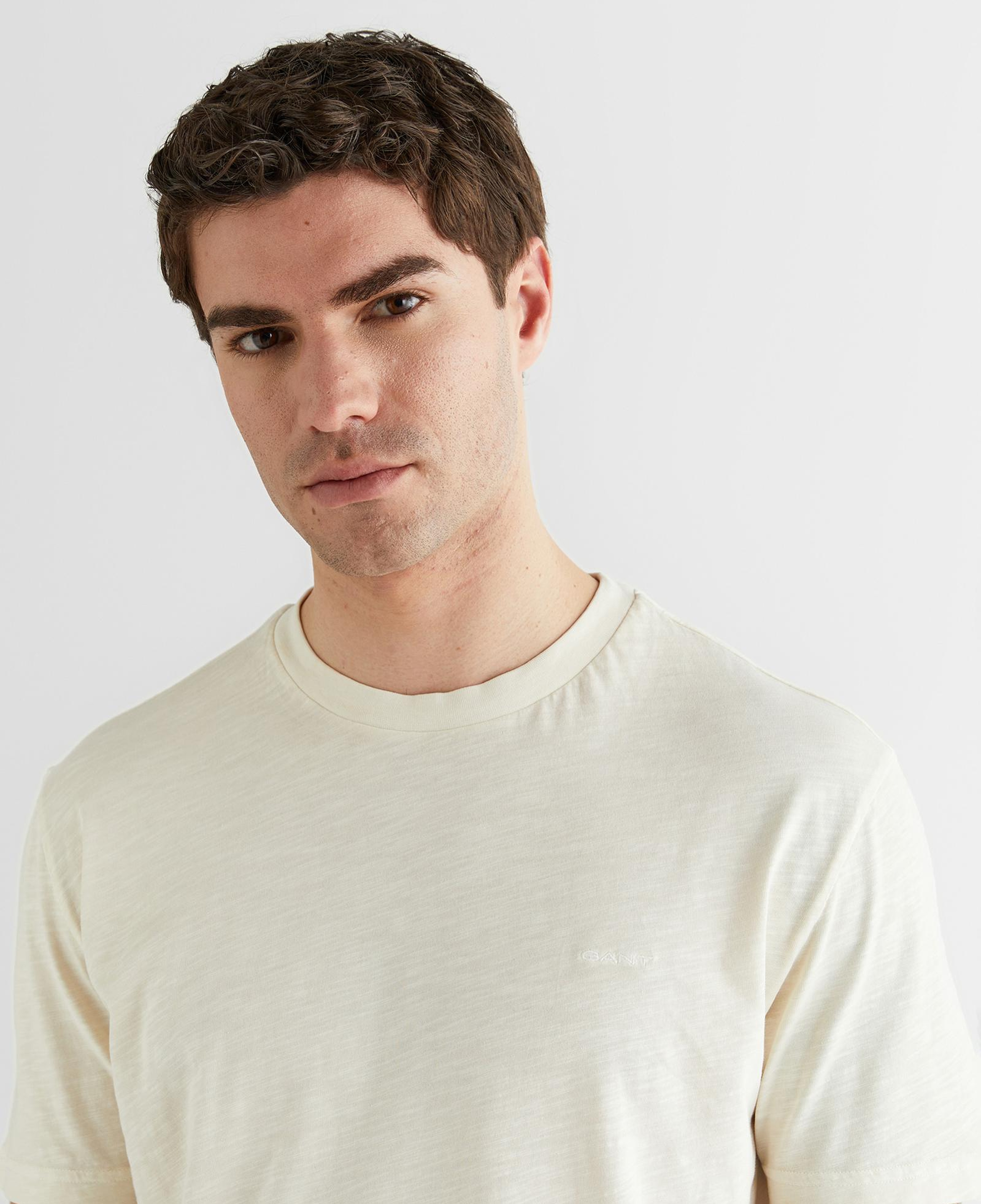 GANT Erkek Bej Baskılı Kısa Kollu T-Shirt