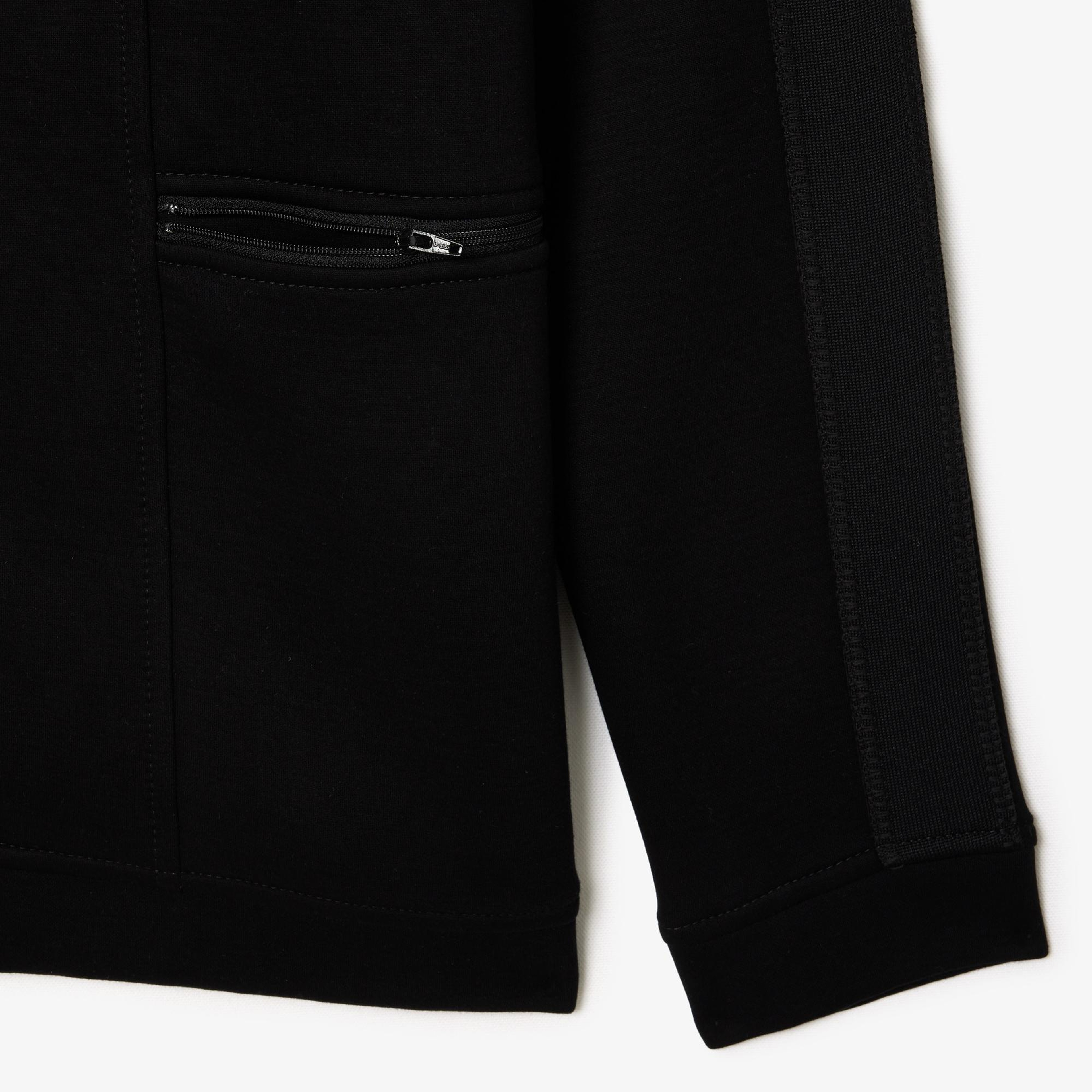 Erkek Regular Fit Fermuarlı Siyah Sweatshirt